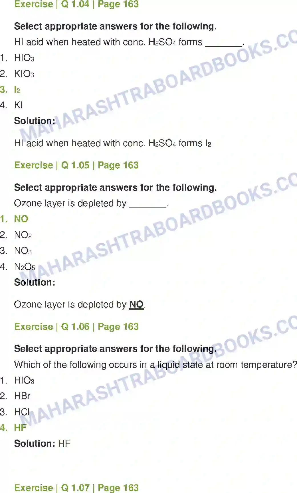 Maharashtra Board Solution class-12 Chemistry Elements of Groups 16, 17 and 18 Image 2