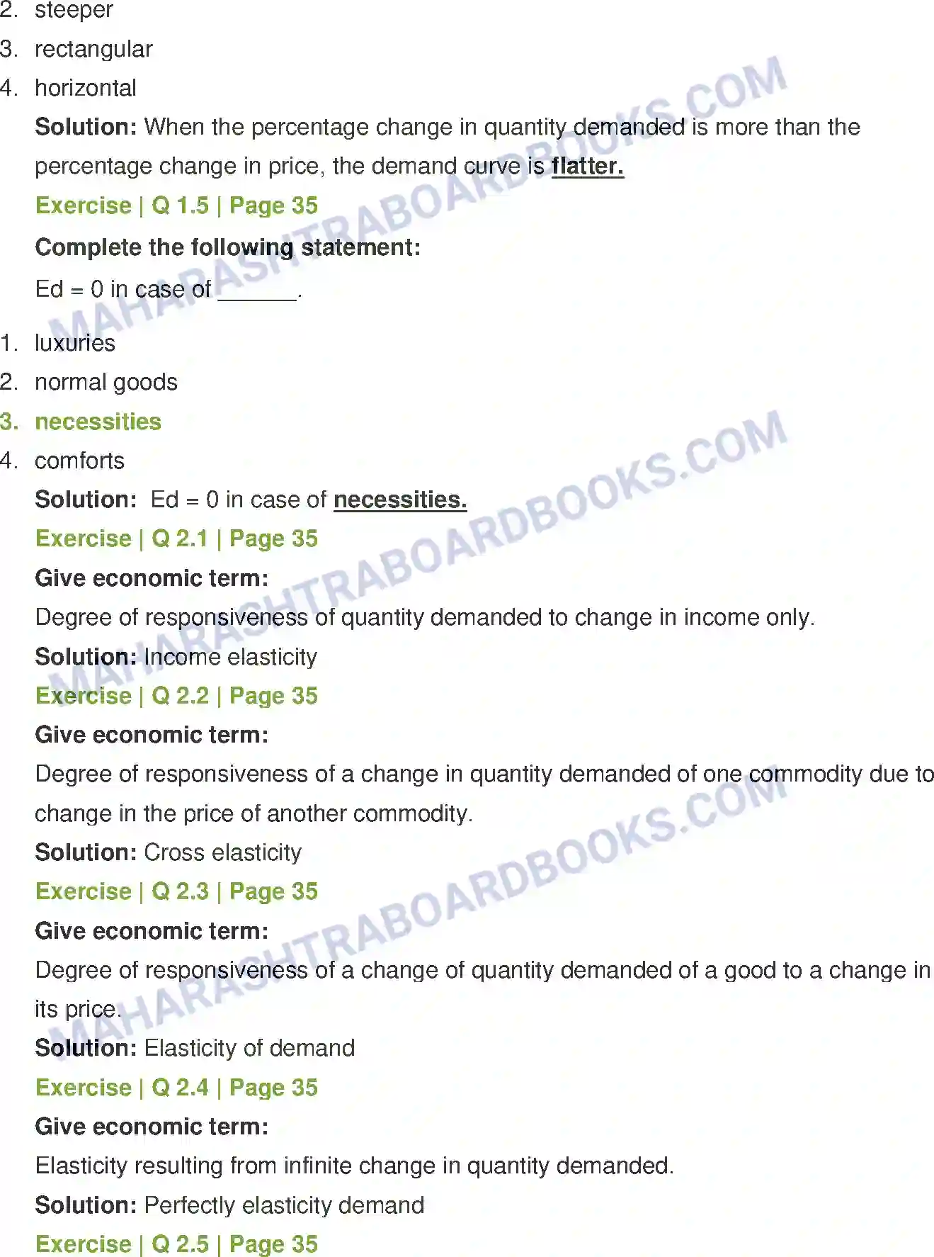 Maharashtra Board Solution Class-12 Economics Elasticity of Demand Image 2