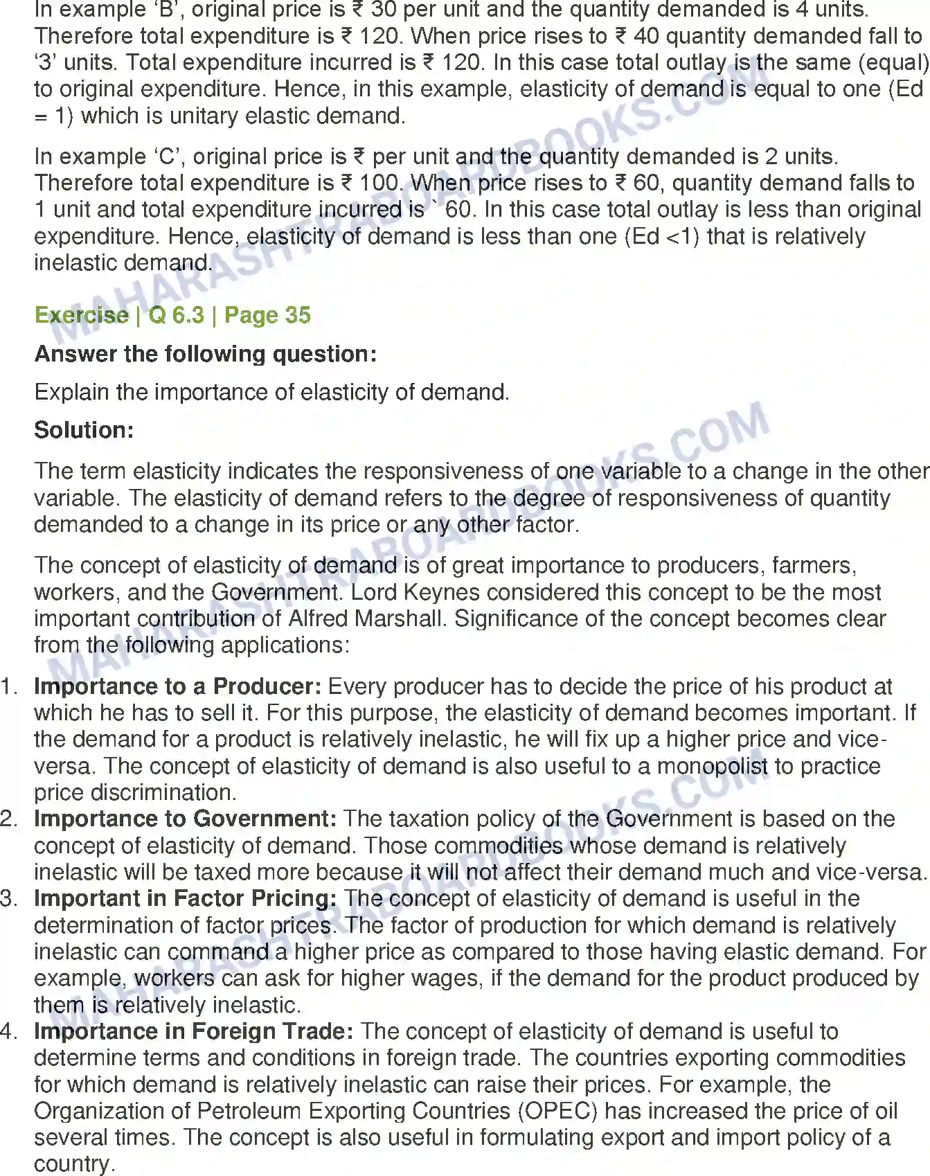 Maharashtra Board Solution Class-12 Economics Elasticity of Demand Image 9