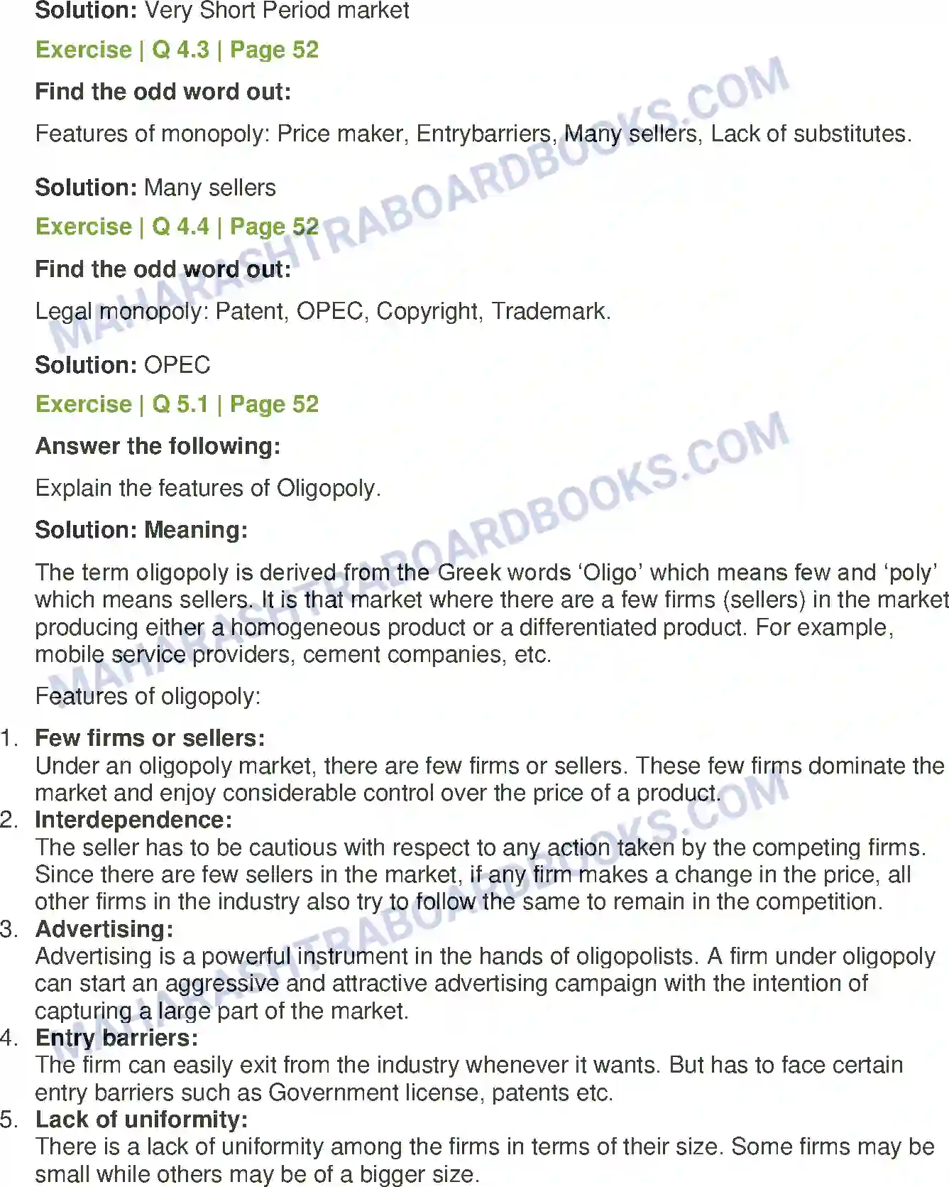 Maharashtra Board Solution Class-12 Economics Forms of Market Image 4