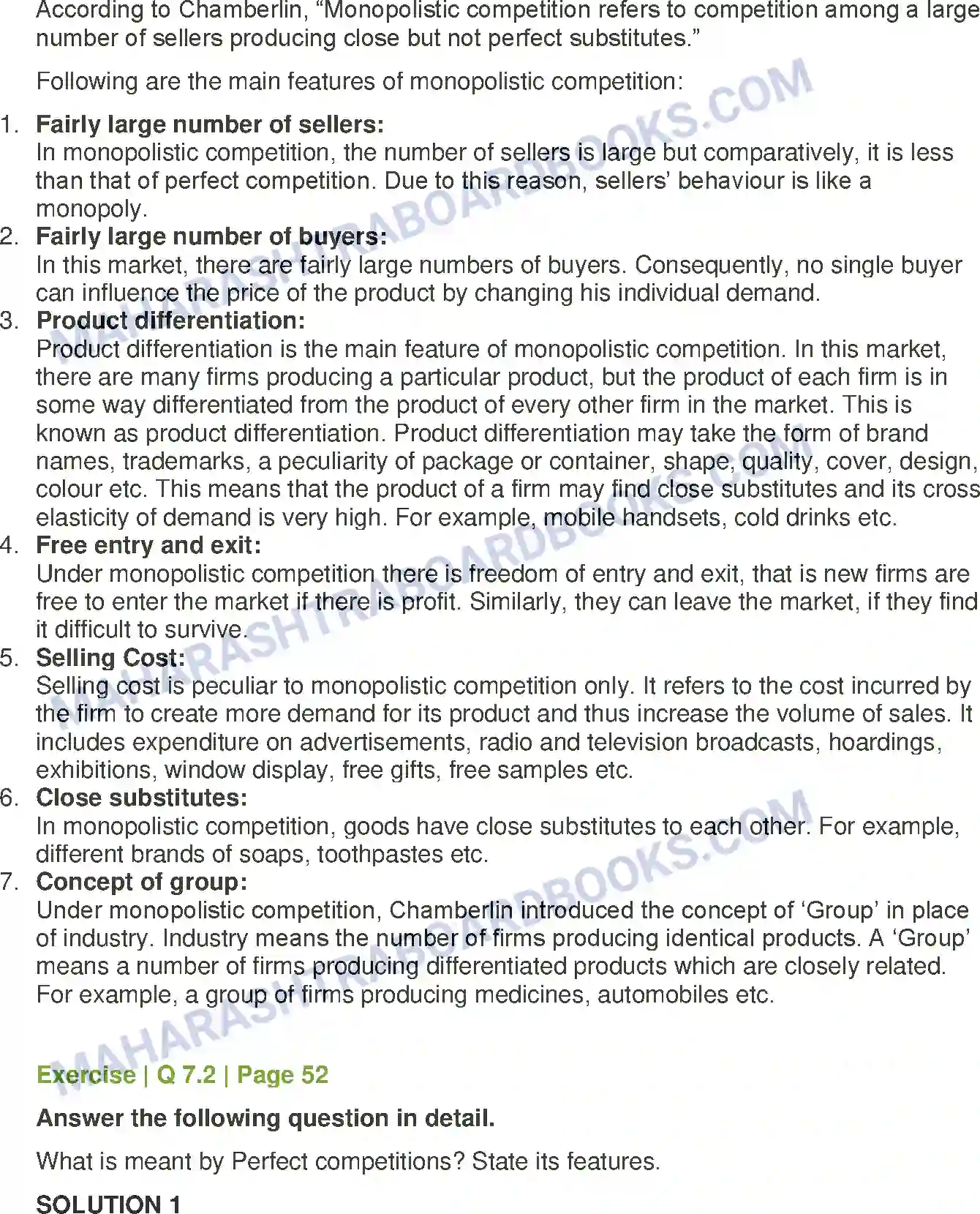 Maharashtra Board Solution Class-12 Economics Forms of Market Image 8