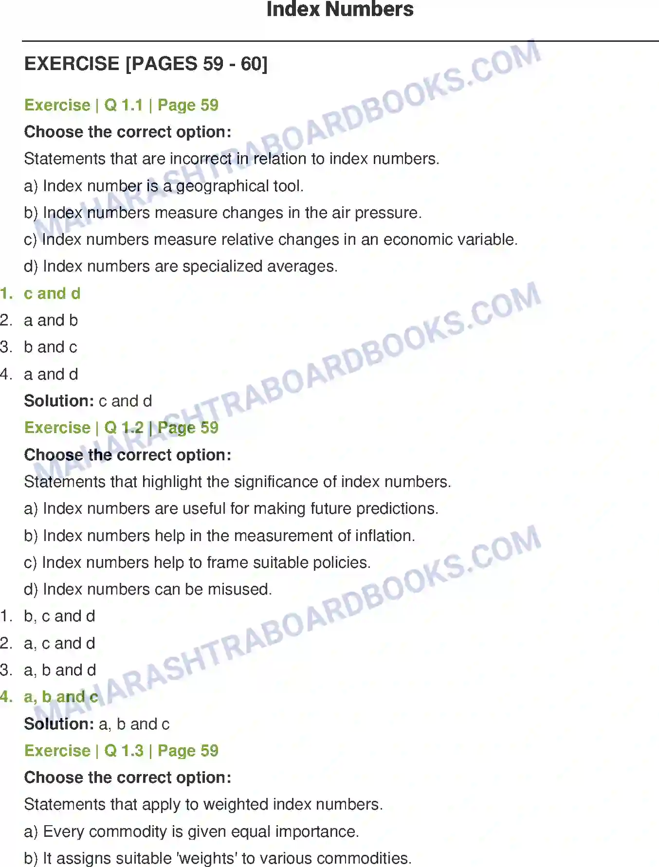 Maharashtra Board Solution Class-12 Economics Index Numbers Image 1