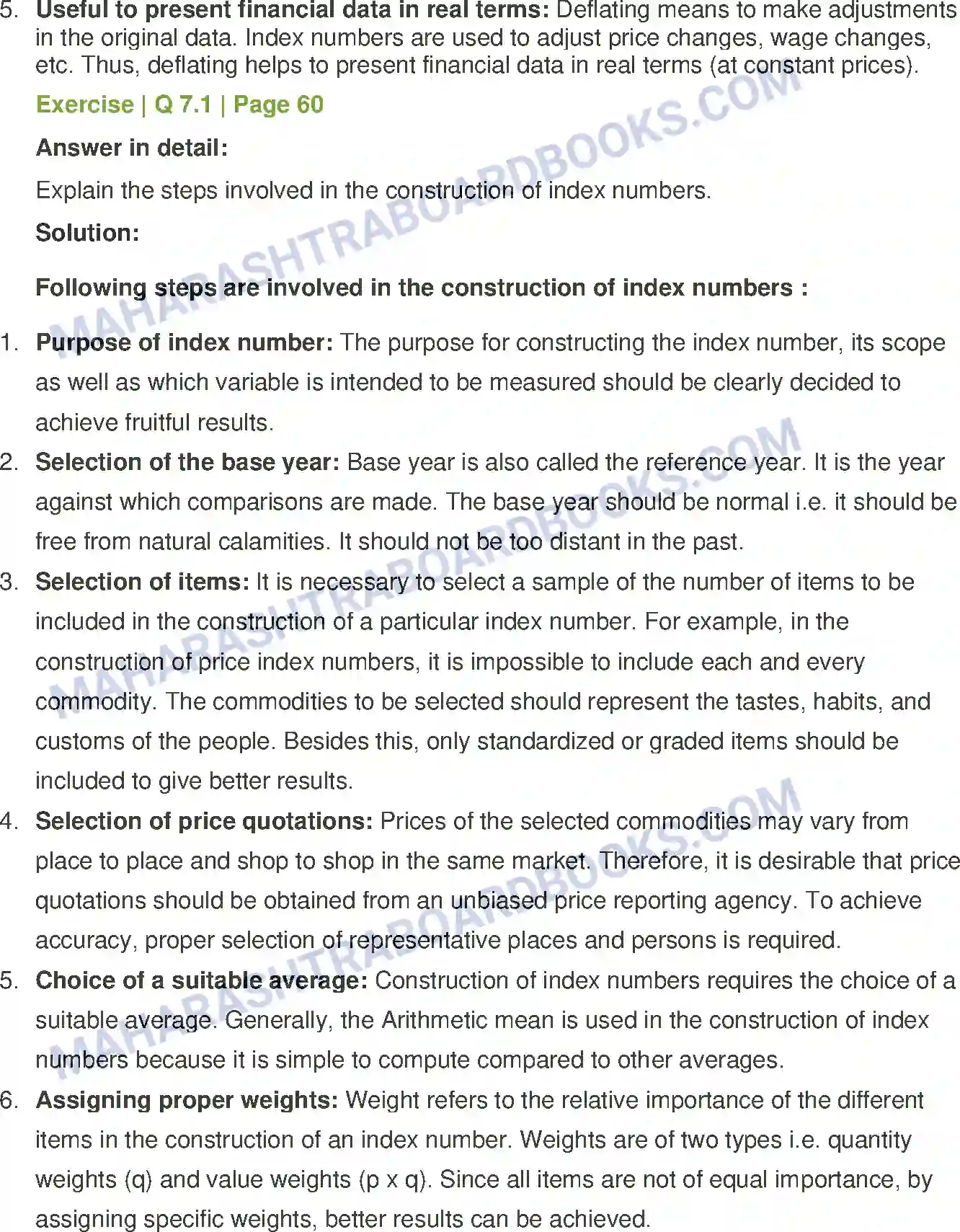 Maharashtra Board Solution Class-12 Economics Index Numbers Image 11