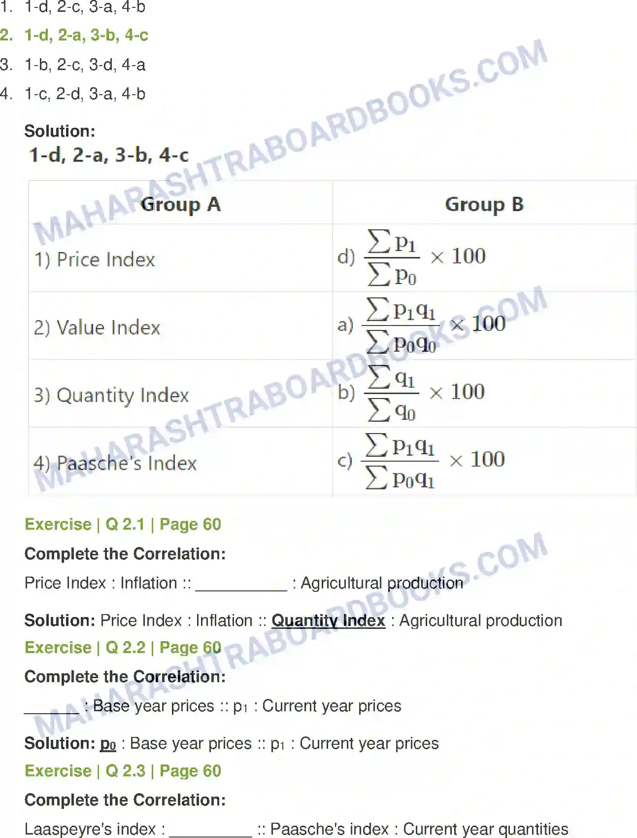 Maharashtra Board Solution Class-12 Economics Index Numbers Image 3