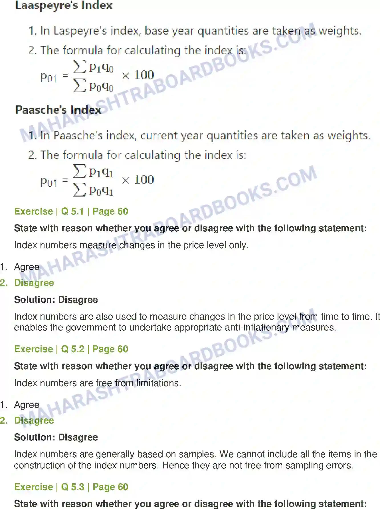 Maharashtra Board Solution Class-12 Economics Index Numbers Image 9