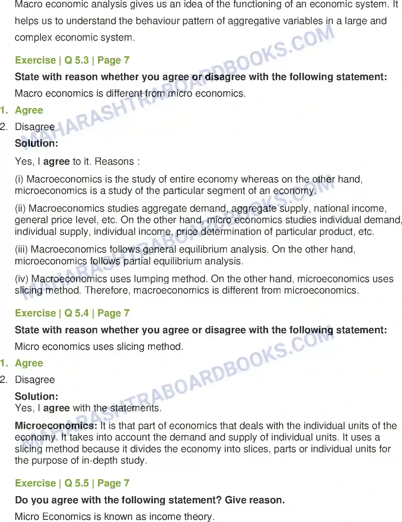 Maharashtra Board Solution Class-12 Economics Introduction to Micro and Macro Economics Image 7