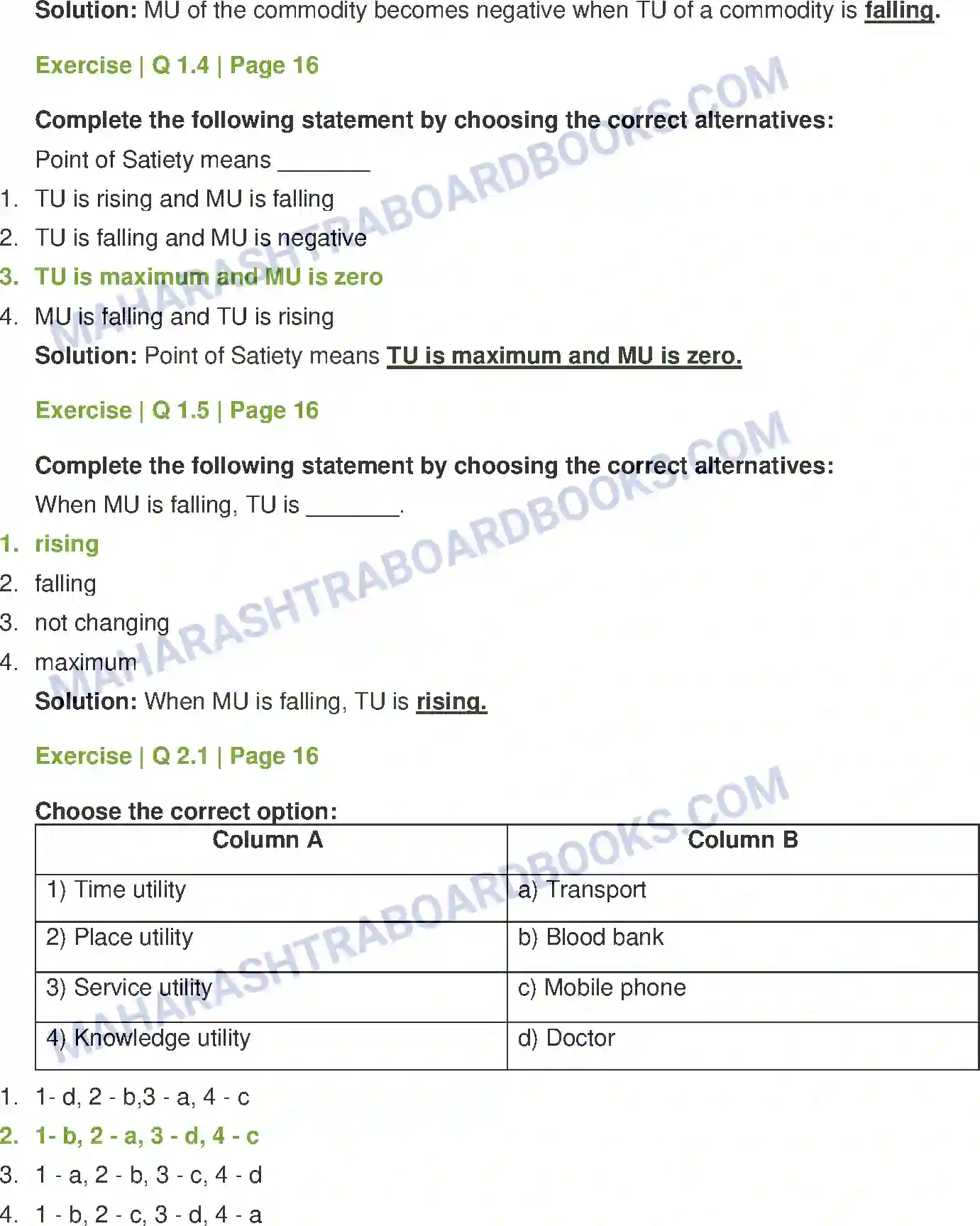 Maharashtra Board Solution class-12 Economics Utility Analysis Image 2