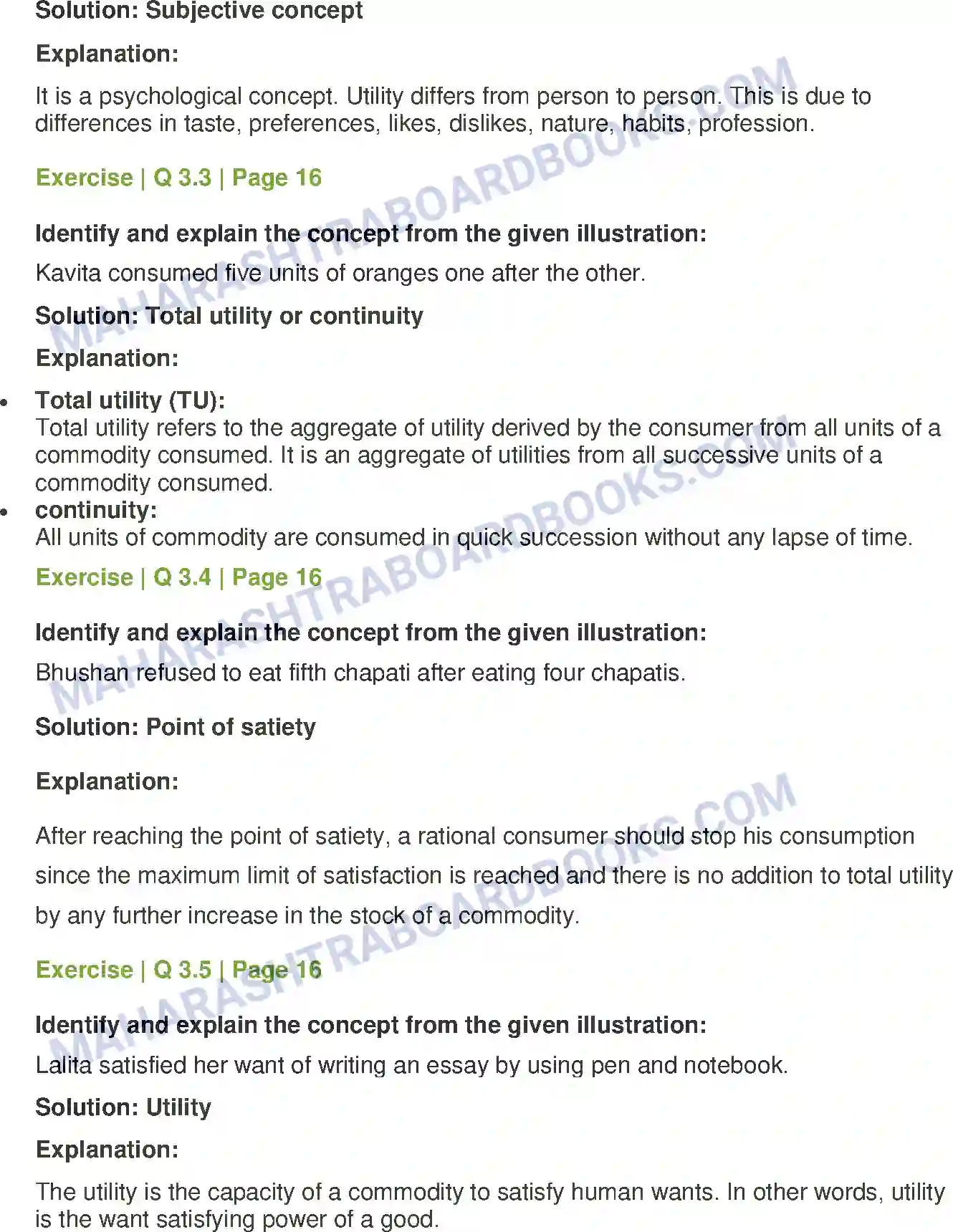 Maharashtra Board Solution class-12 Economics Utility Analysis Image 4