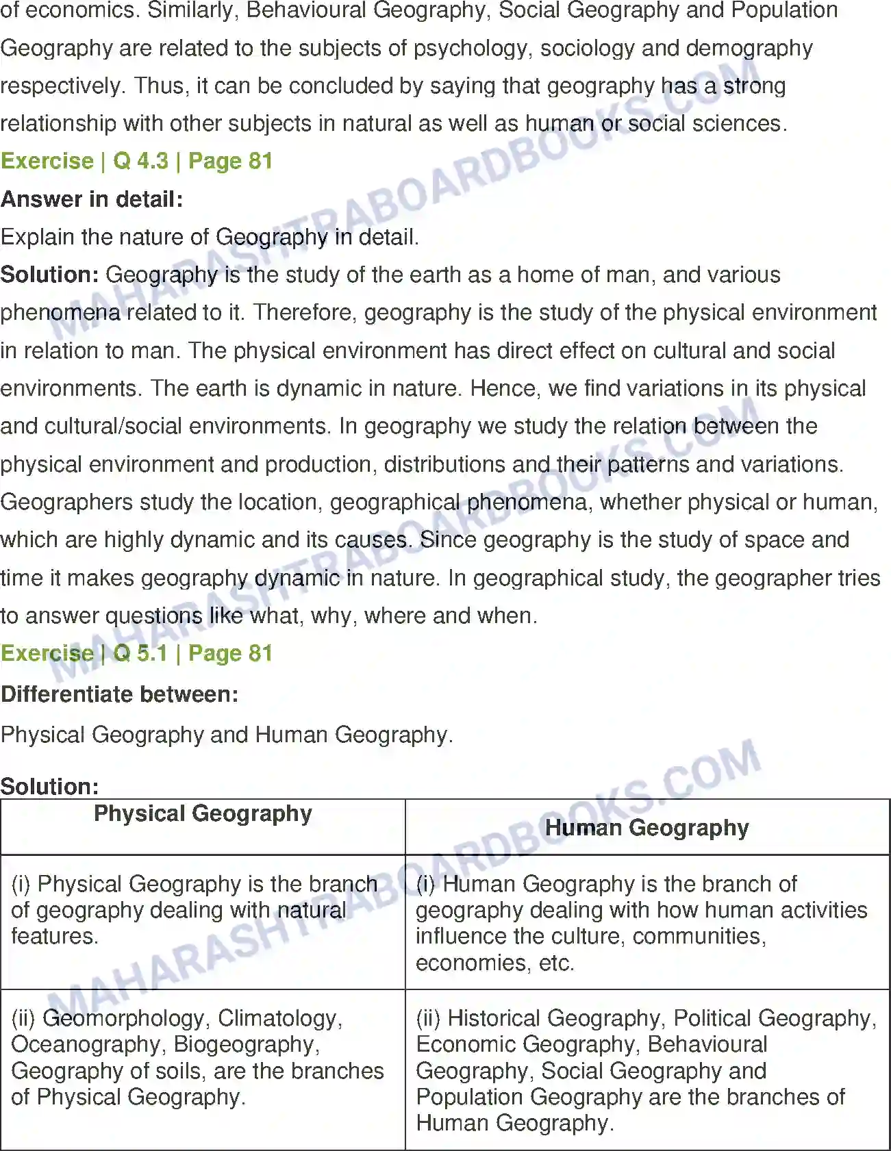 Maharashtra Board Solution Class-12 Geography Geography Nature and Scope Image 6