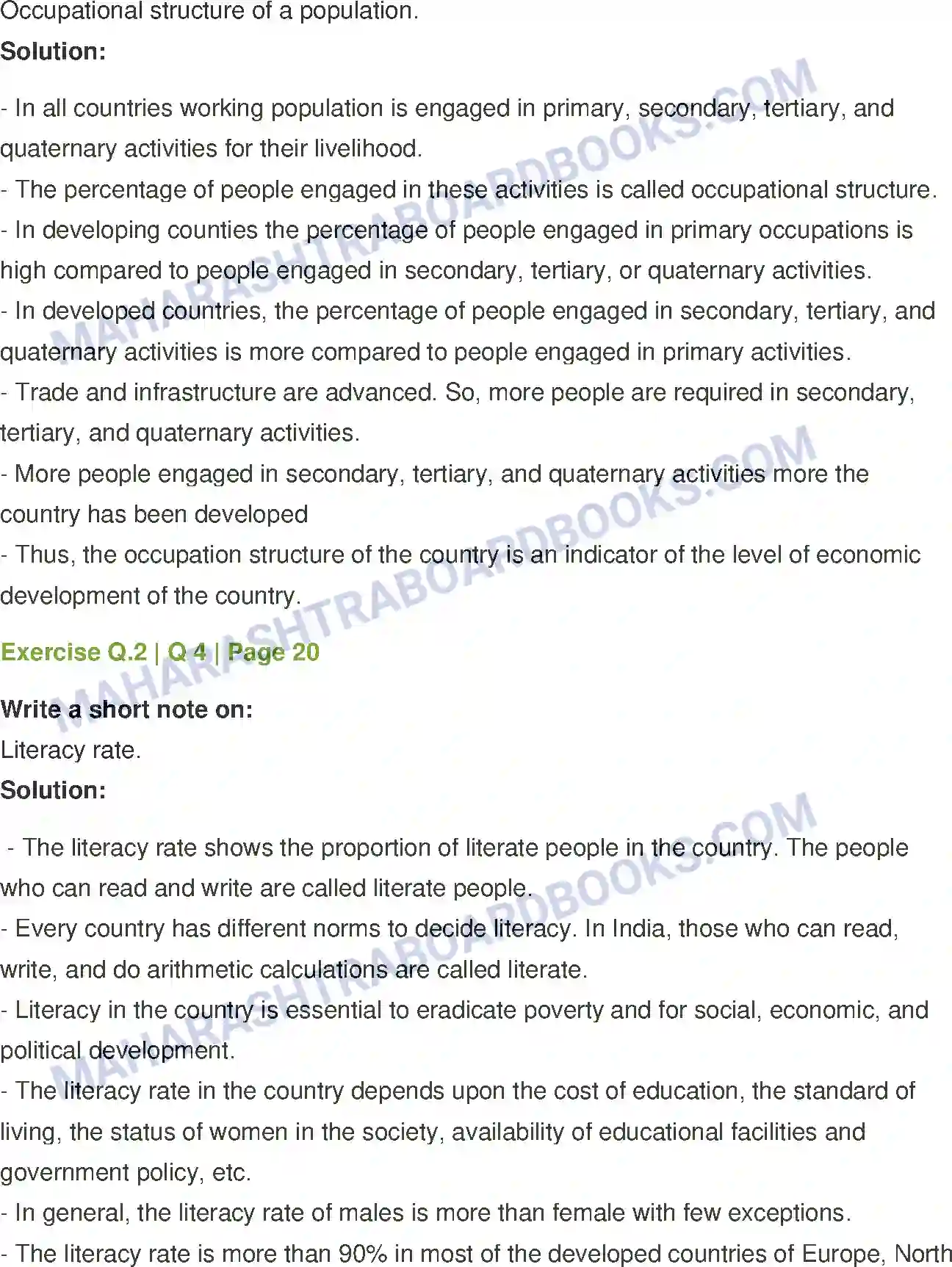 Maharashtra Board Solution class-12 Geography Population Part - 2 Image 3