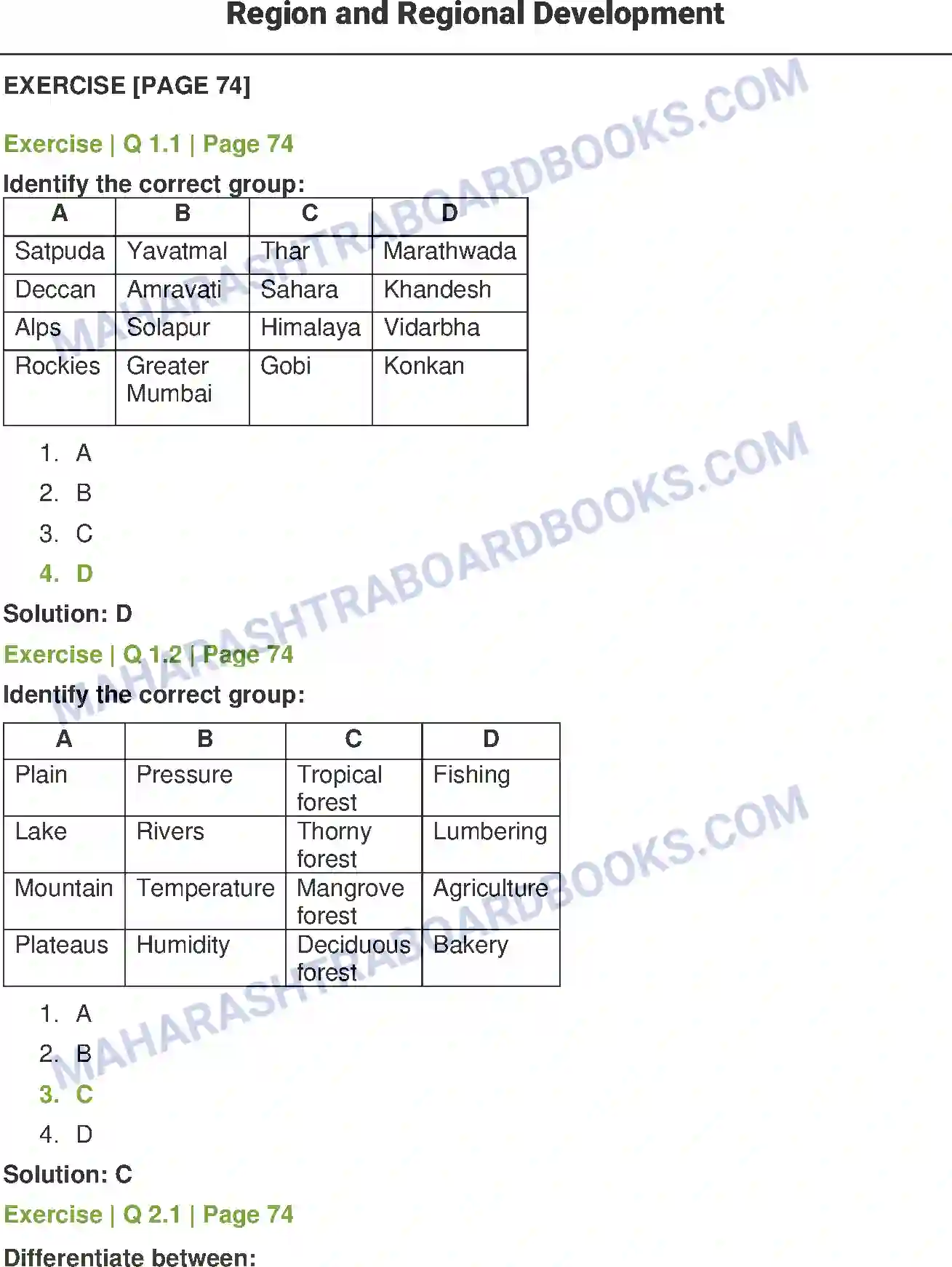 Maharashtra Board Solution Class-12 Geography Region and Regional Development Image 1