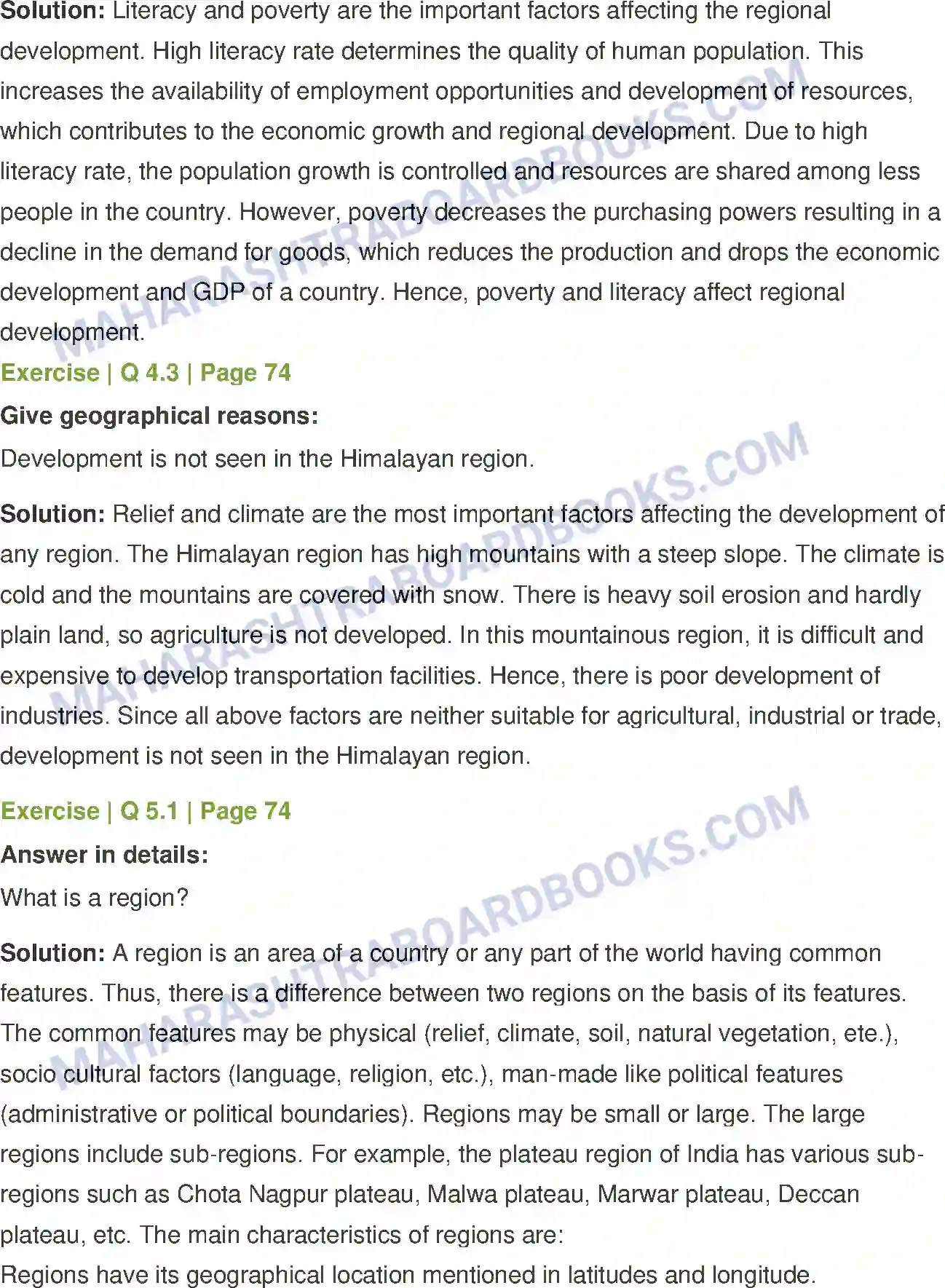 Maharashtra Board Solution Class-12 Geography Region and Regional Development Image 5