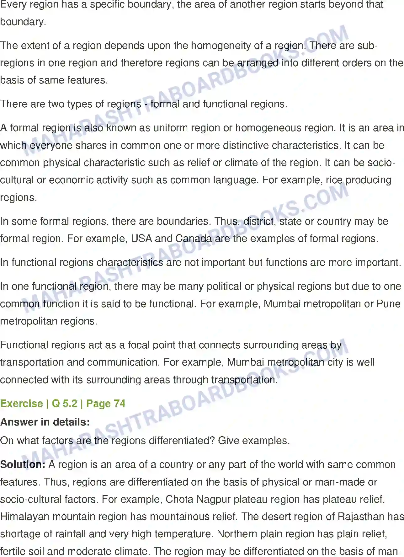 Maharashtra Board Solution Class-12 Geography Region and Regional Development Image 6