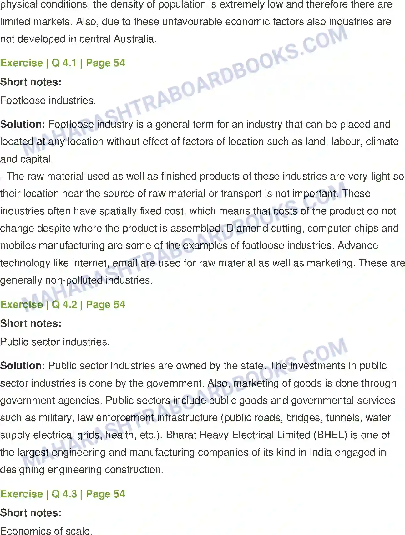 Maharashtra Board Solution class-12 Geography Secondary Economic Activities Image 4