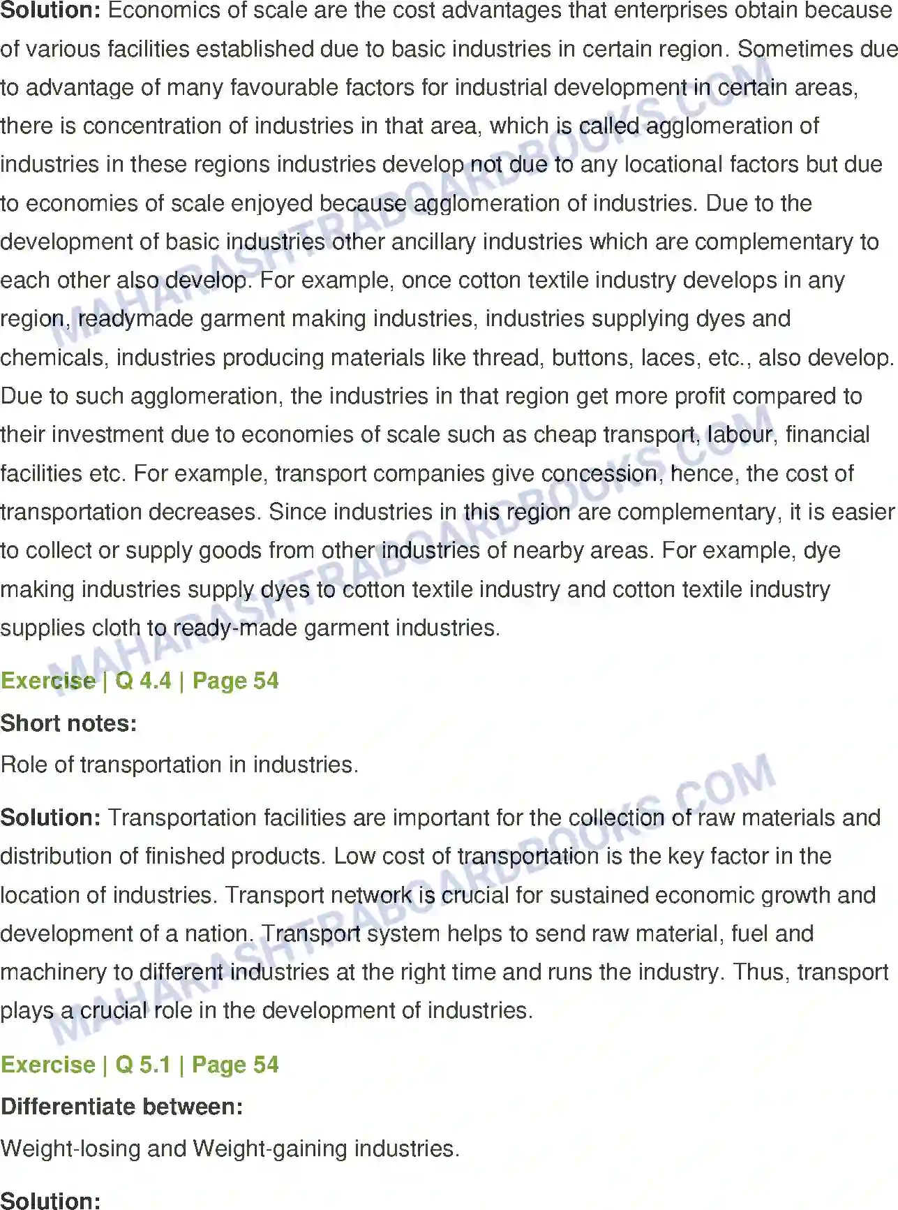 Maharashtra Board Solution class-12 Geography Secondary Economic Activities Image 5