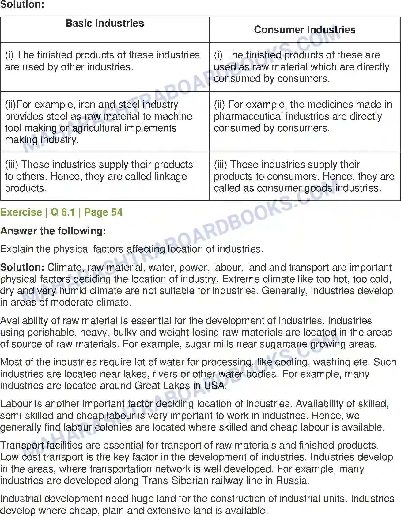 Maharashtra Board Solution class-12 Geography Secondary Economic Activities Image 7