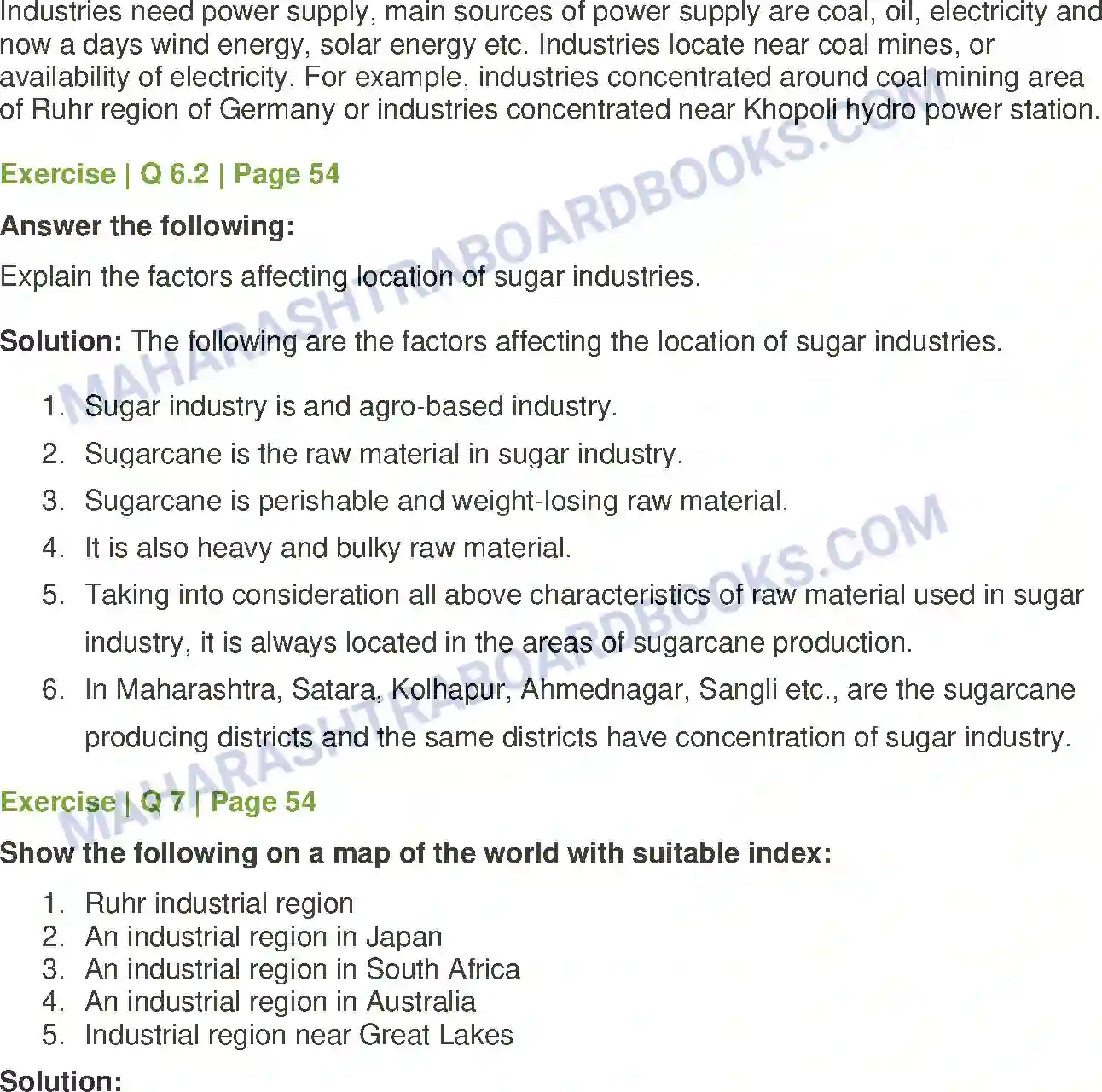 Maharashtra Board Solution class-12 Geography Secondary Economic Activities Image 8