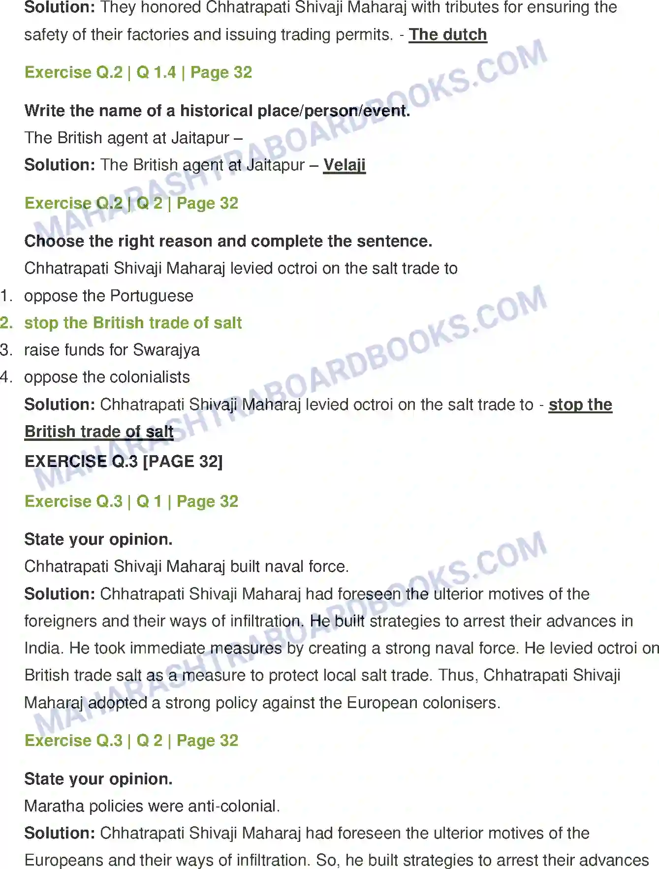 Maharashtra Board Solution Class-12 History Colonialism and the Marathas Image 3