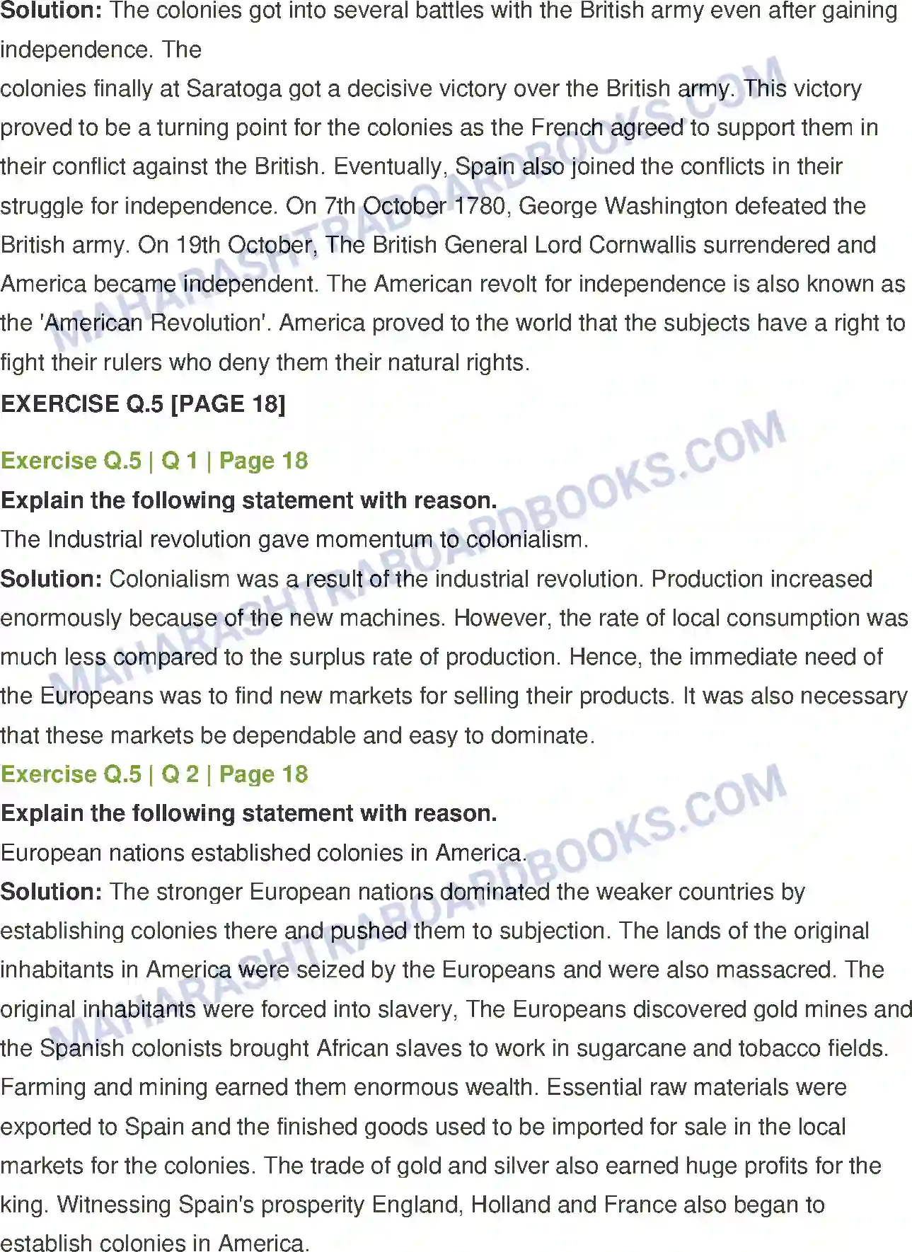 Maharashtra Board Solution class-12 History European Colonialism Image 4