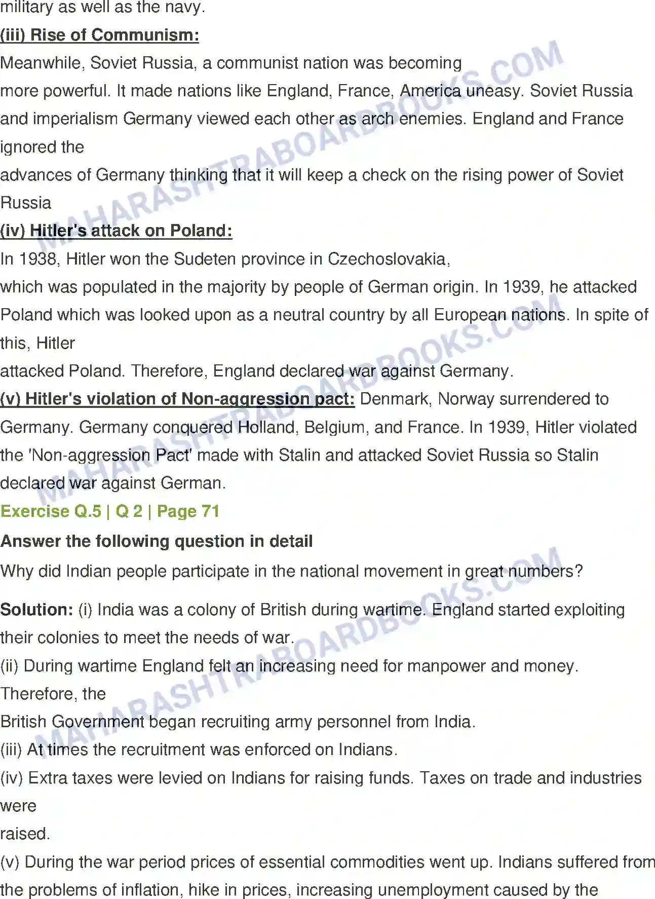 Maharashtra Board Solution class-12 History World Wars and India Image 5