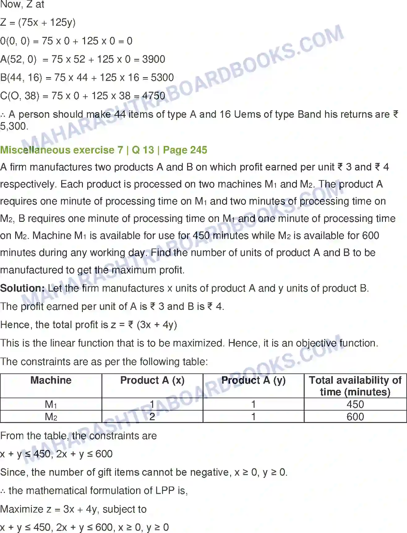 Maharashtra Board Solution Class-12 Mathematics+&+Statistics-1+(Arts+&+Science) Linear Programming Image 82