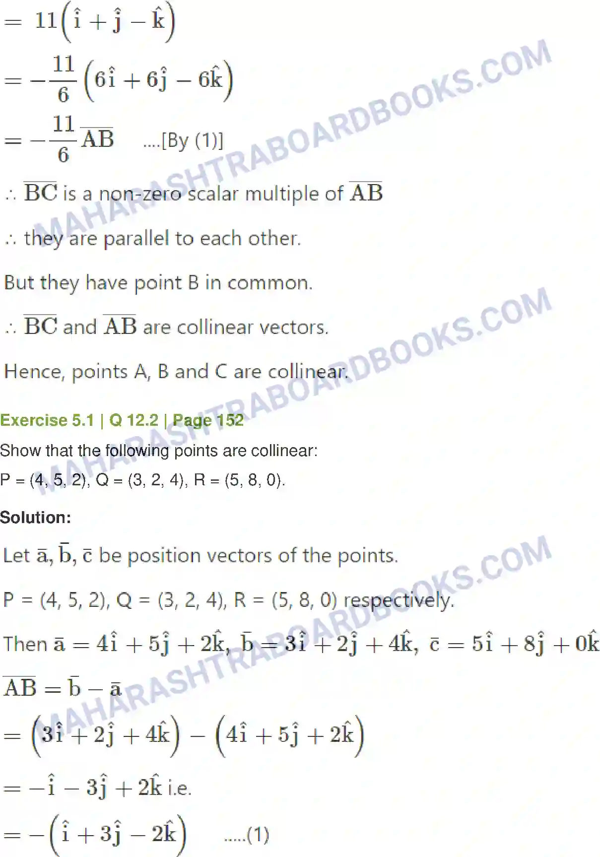 Maharashtra Board Solution Class-12 Mathematics+&+Statistics-1+(Arts+&+Science) Vectors Image 11