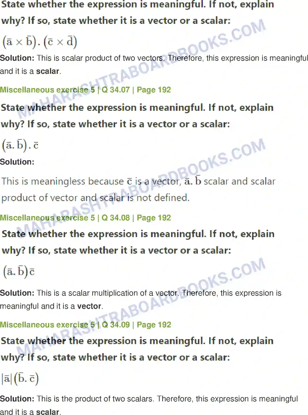 Maharashtra Board Solution Class-12 Mathematics+&+Statistics-1+(Arts+&+Science) Vectors Image 121