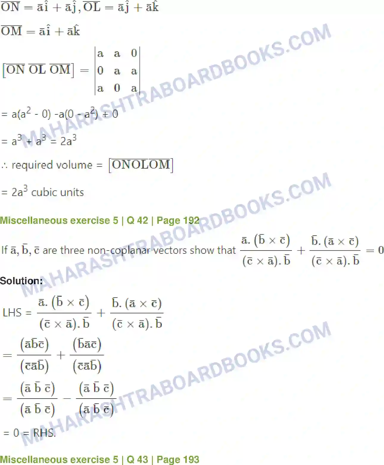 Maharashtra Board Solution Class-12 Mathematics+&+Statistics-1+(Arts+&+Science) Vectors Image 129