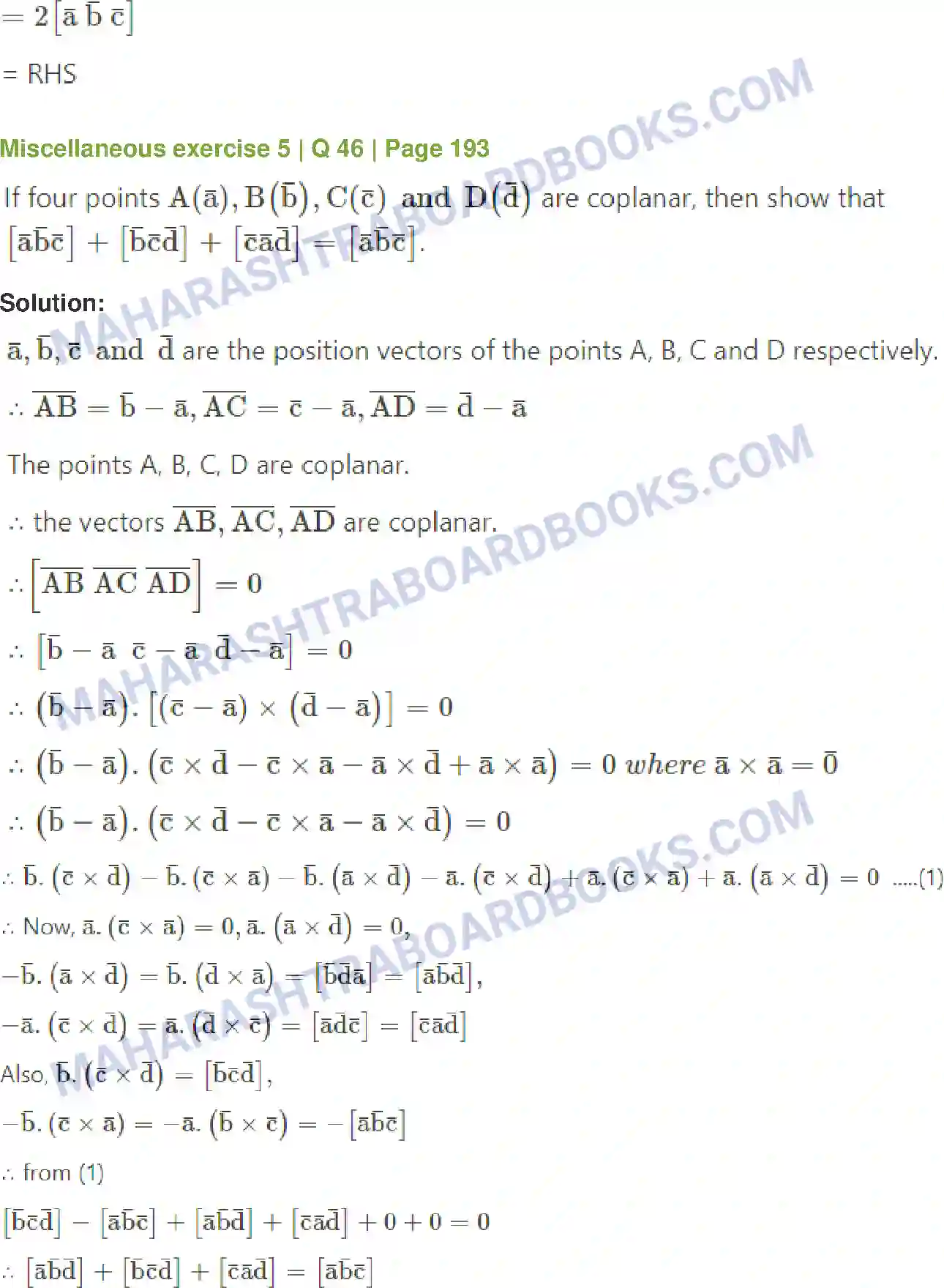 Maharashtra Board Solution Class-12 Mathematics+&+Statistics-1+(Arts+&+Science) Vectors Image 132