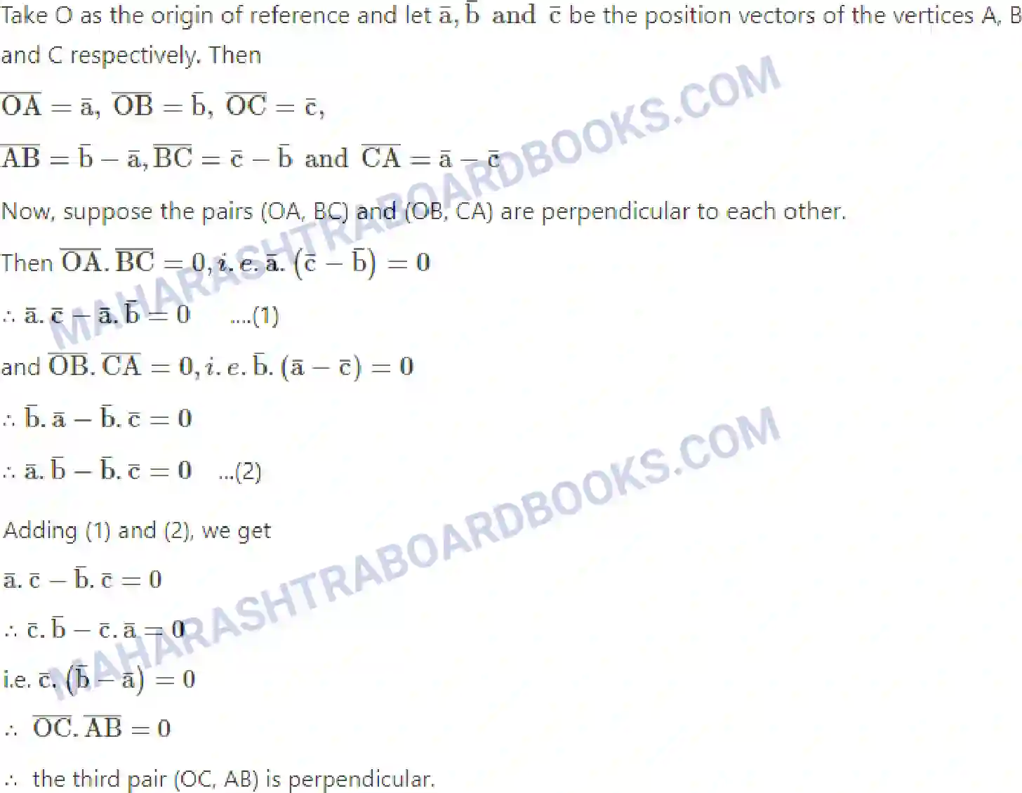 Maharashtra Board Solution Class-12 Mathematics+&+Statistics-1+(Arts+&+Science) Vectors Image 134