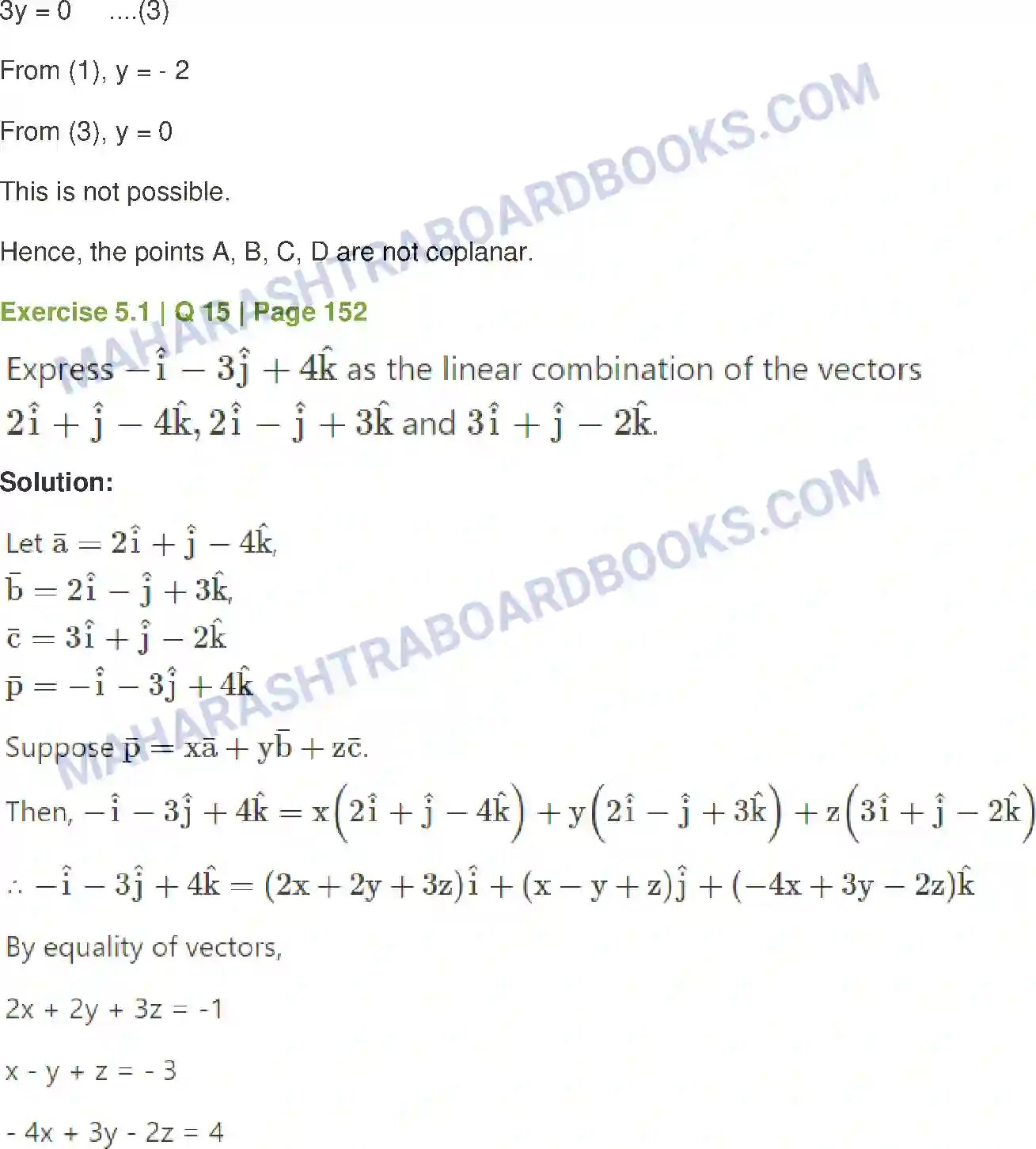 Maharashtra Board Solution Class-12 Mathematics+&+Statistics-1+(Arts+&+Science) Vectors Image 14