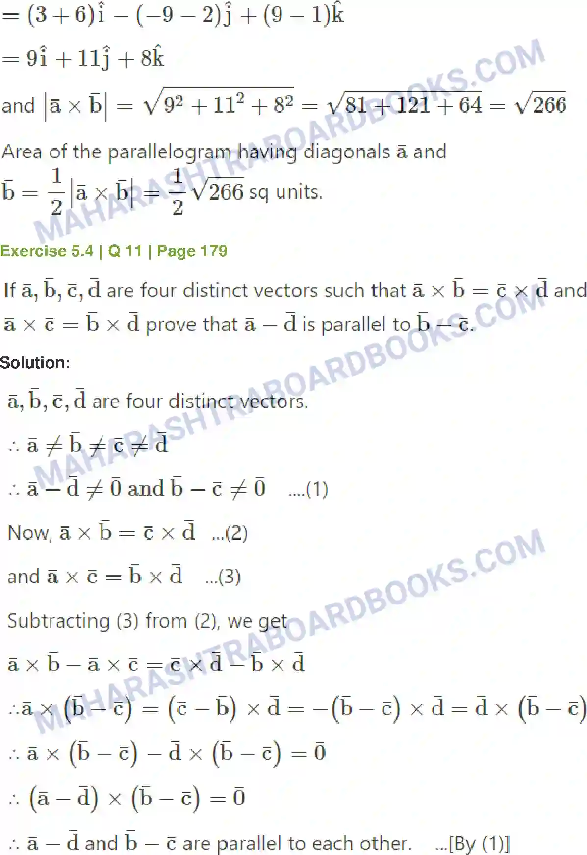 Maharashtra Board Solution Class-12 Mathematics+&+Statistics-1+(Arts+&+Science) Vectors Image 57