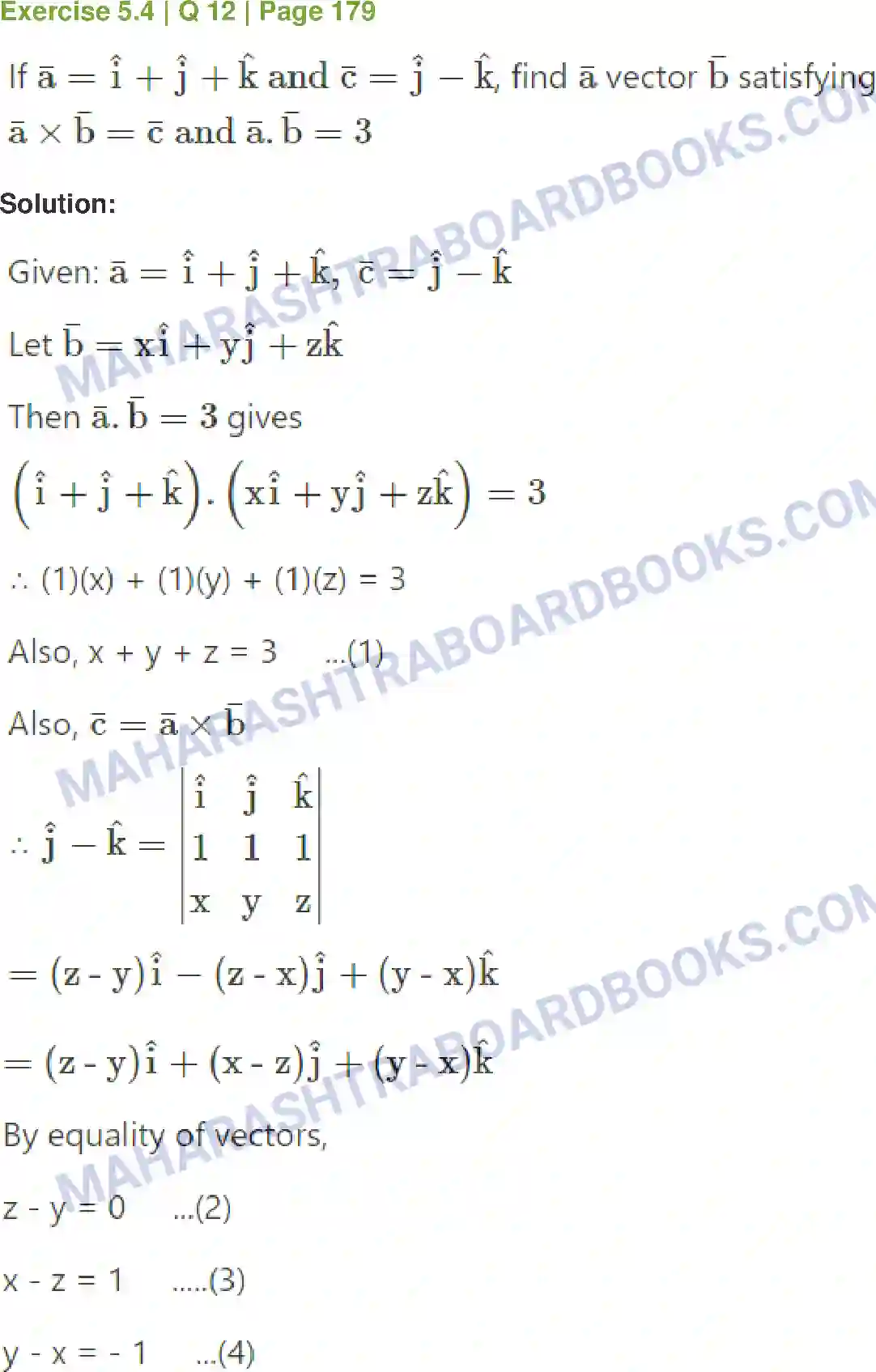 Maharashtra Board Solution Class-12 Mathematics+&+Statistics-1+(Arts+&+Science) Vectors Image 58