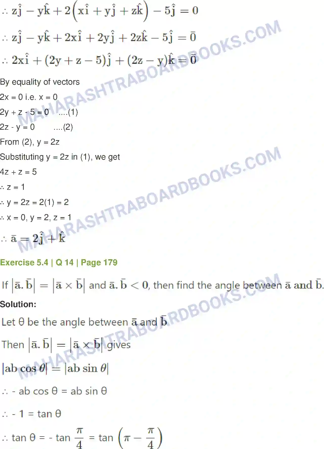 Maharashtra Board Solution Class-12 Mathematics+&+Statistics-1+(Arts+&+Science) Vectors Image 60