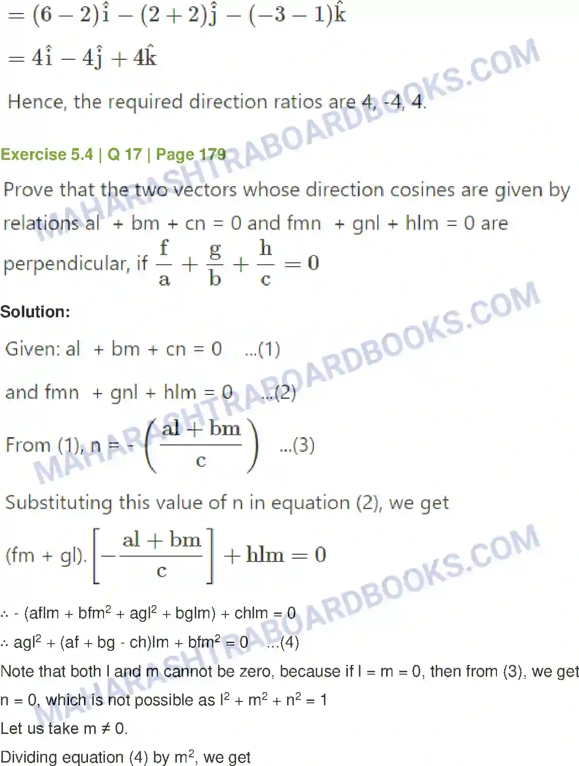 Maharashtra Board Solution Class-12 Mathematics+&+Statistics-1+(Arts+&+Science) Vectors Image 64