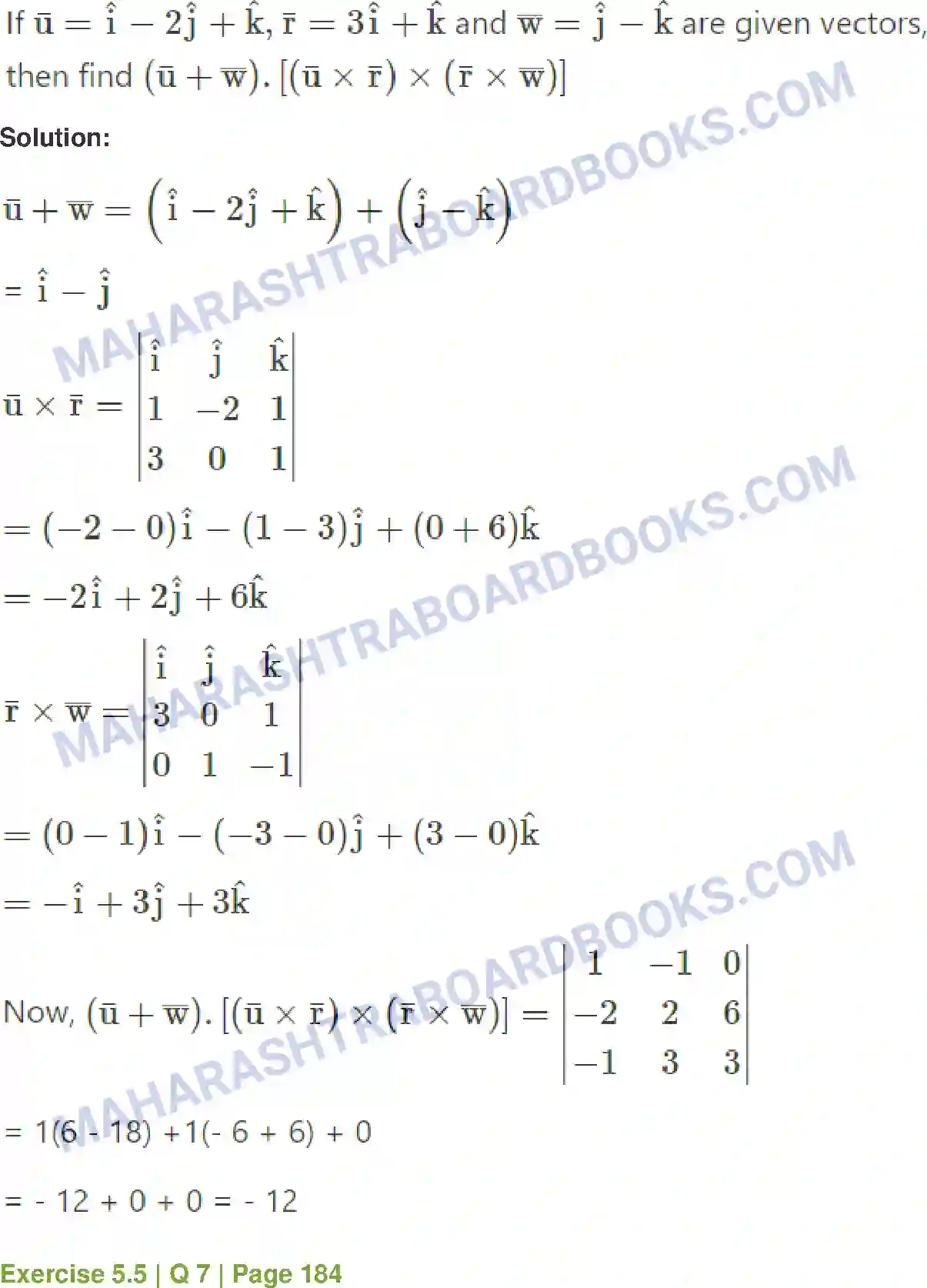 Maharashtra Board Solution Class-12 Mathematics+&+Statistics-1+(Arts+&+Science) Vectors Image 71