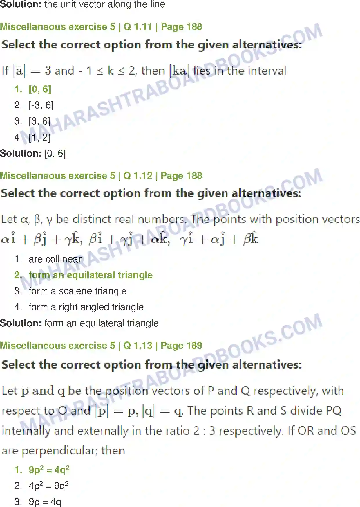 Maharashtra Board Solution Class-12 Mathematics+&+Statistics-1+(Arts+&+Science) Vectors Image 79