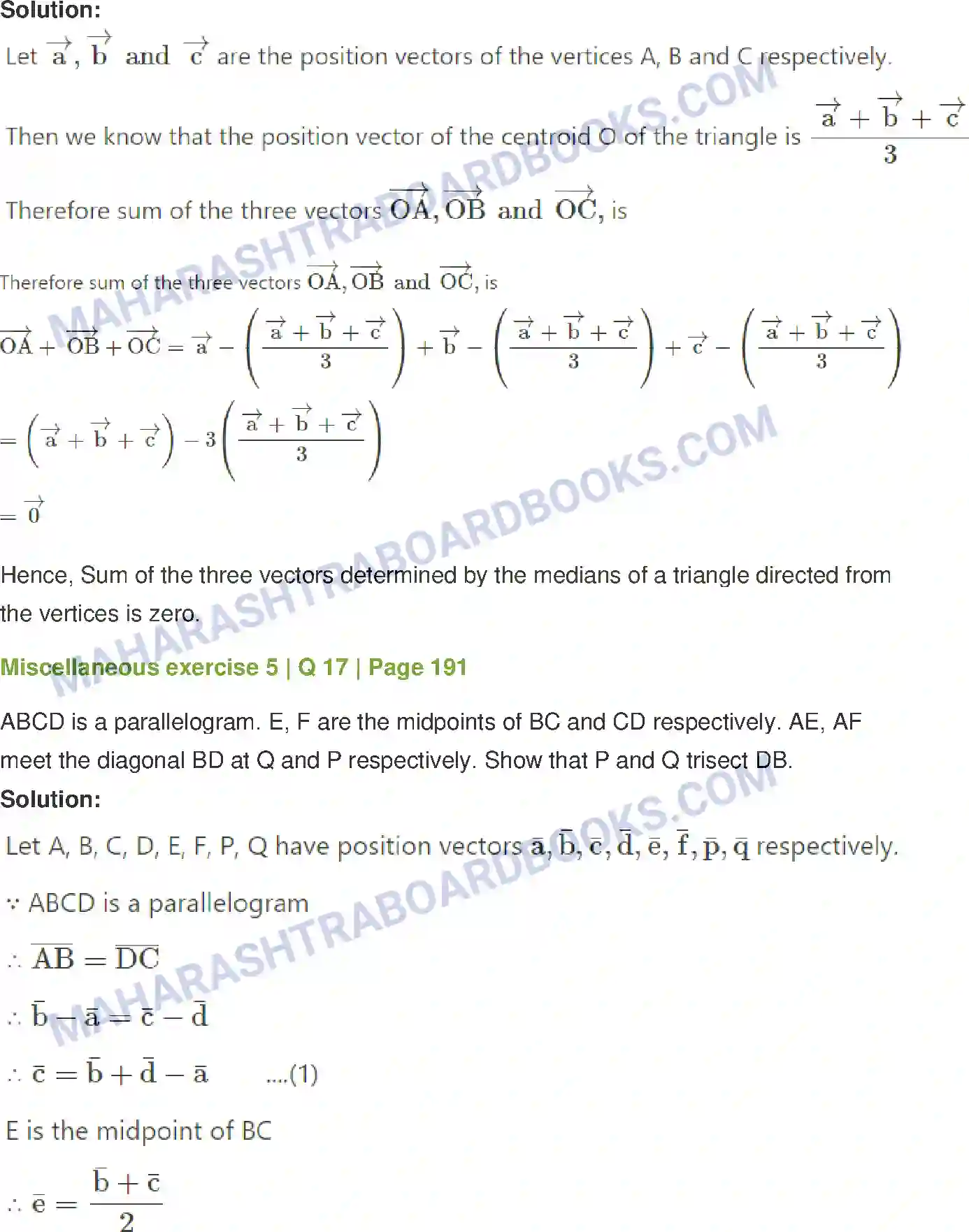 Maharashtra Board Solution Class-12 Mathematics+&+Statistics-1+(Arts+&+Science) Vectors Image 97