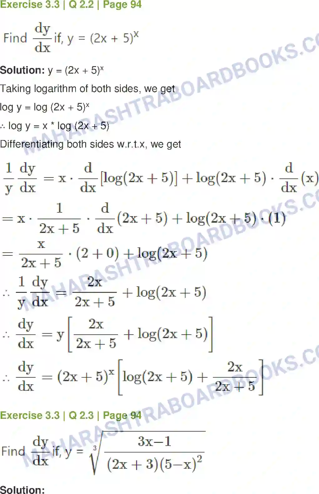Maharashtra Board Solution Class-12 Mathematics+&+Statistics-1+(Commerce) Differentiation Image 17