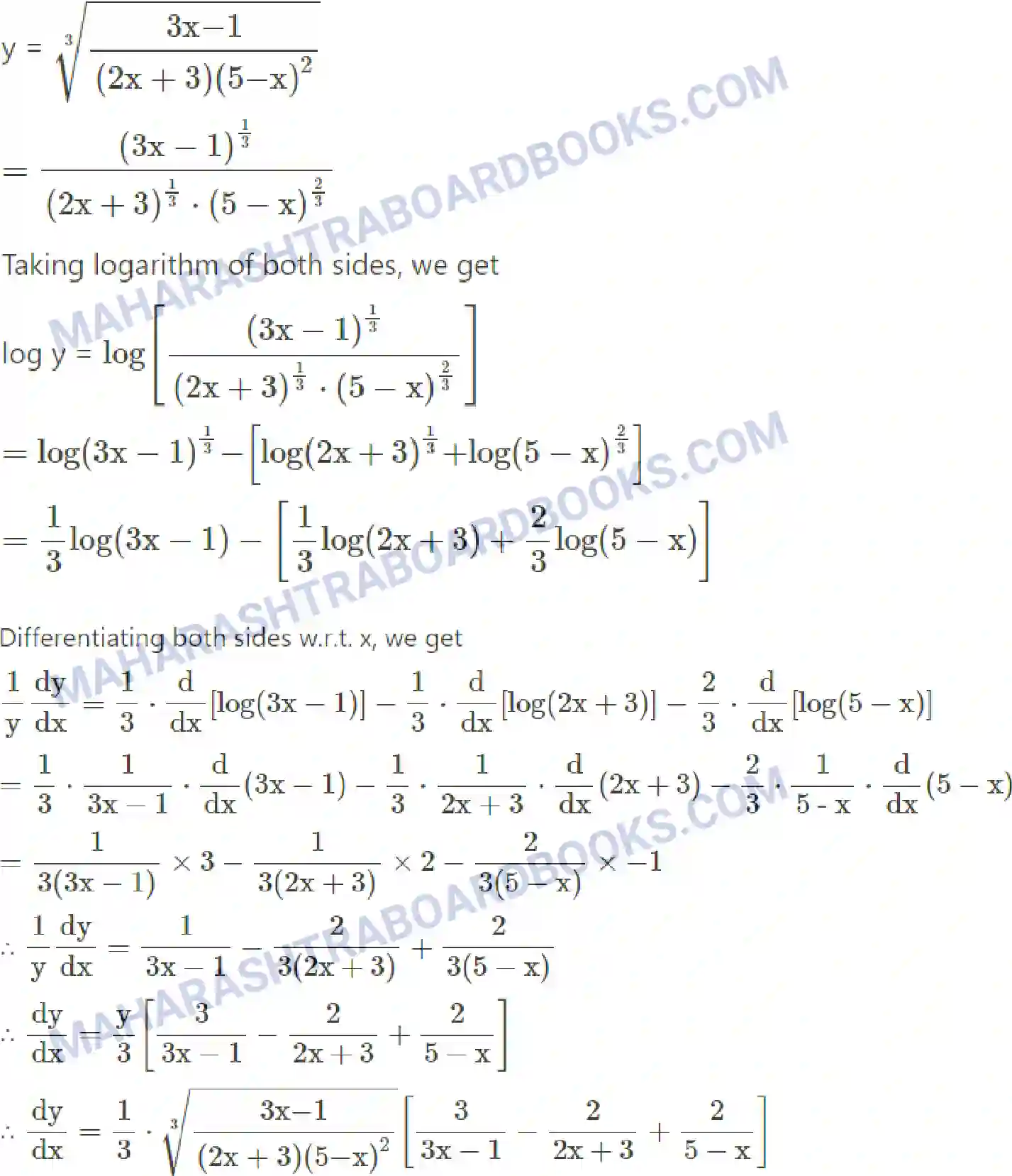 Maharashtra Board Solution Class-12 Mathematics+&+Statistics-1+(Commerce) Differentiation Image 18