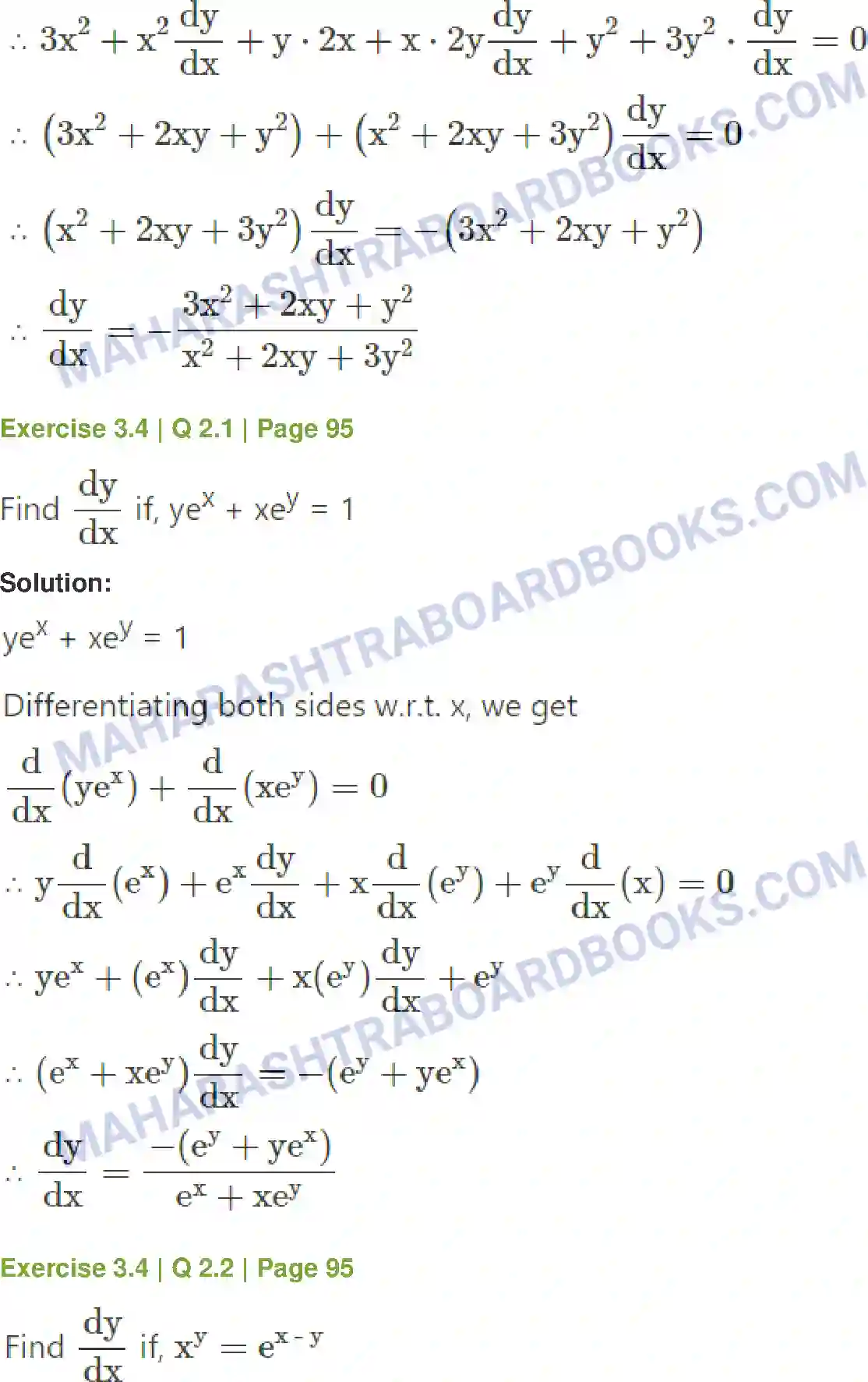 Maharashtra Board Solution Class-12 Mathematics+&+Statistics-1+(Commerce) Differentiation Image 24