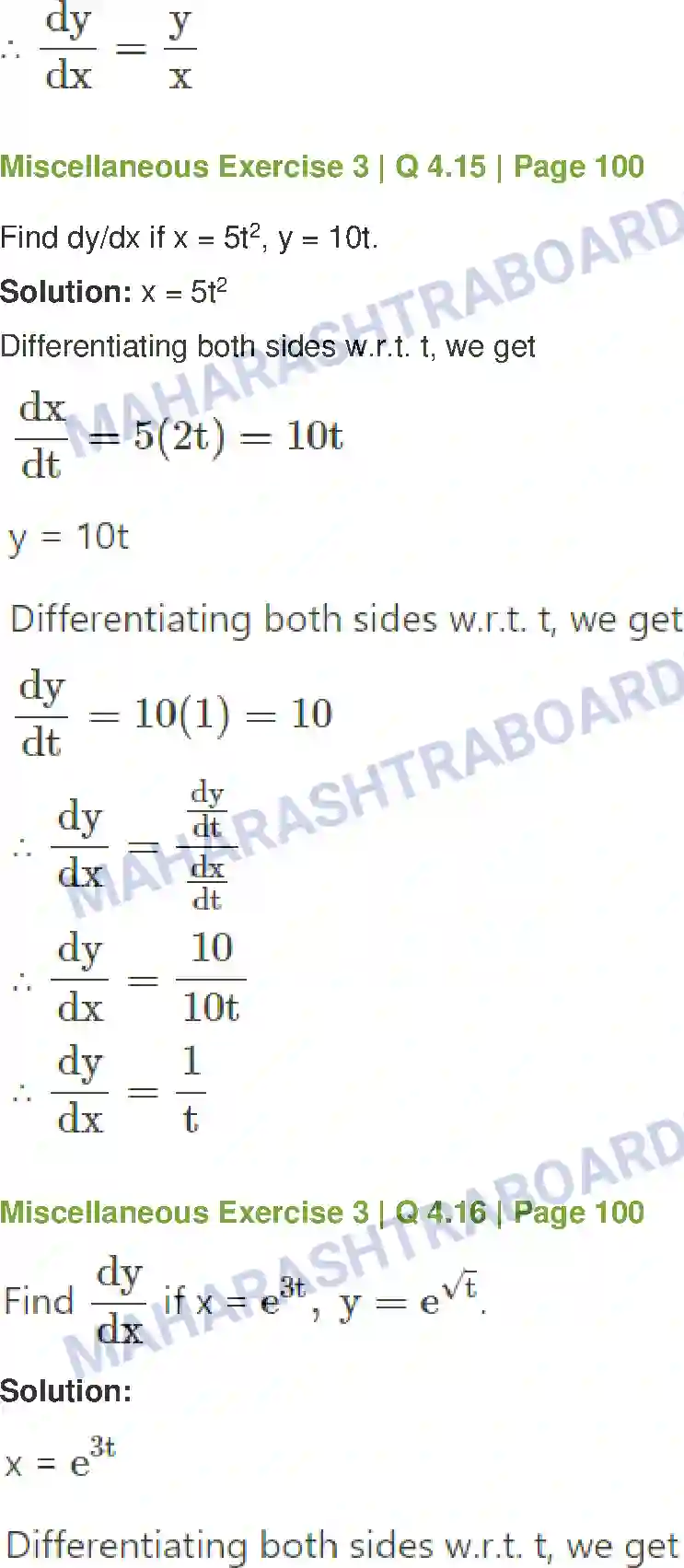 Maharashtra Board Solution Class-12 Mathematics+&+Statistics-1+(Commerce) Differentiation Image 71