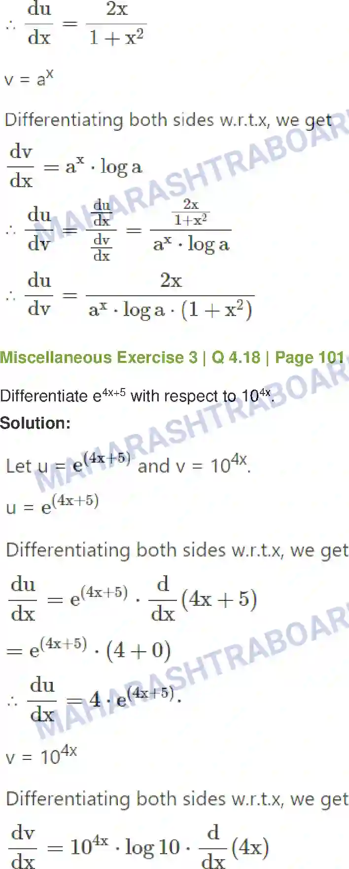 Maharashtra Board Solution Class-12 Mathematics+&+Statistics-1+(Commerce) Differentiation Image 73