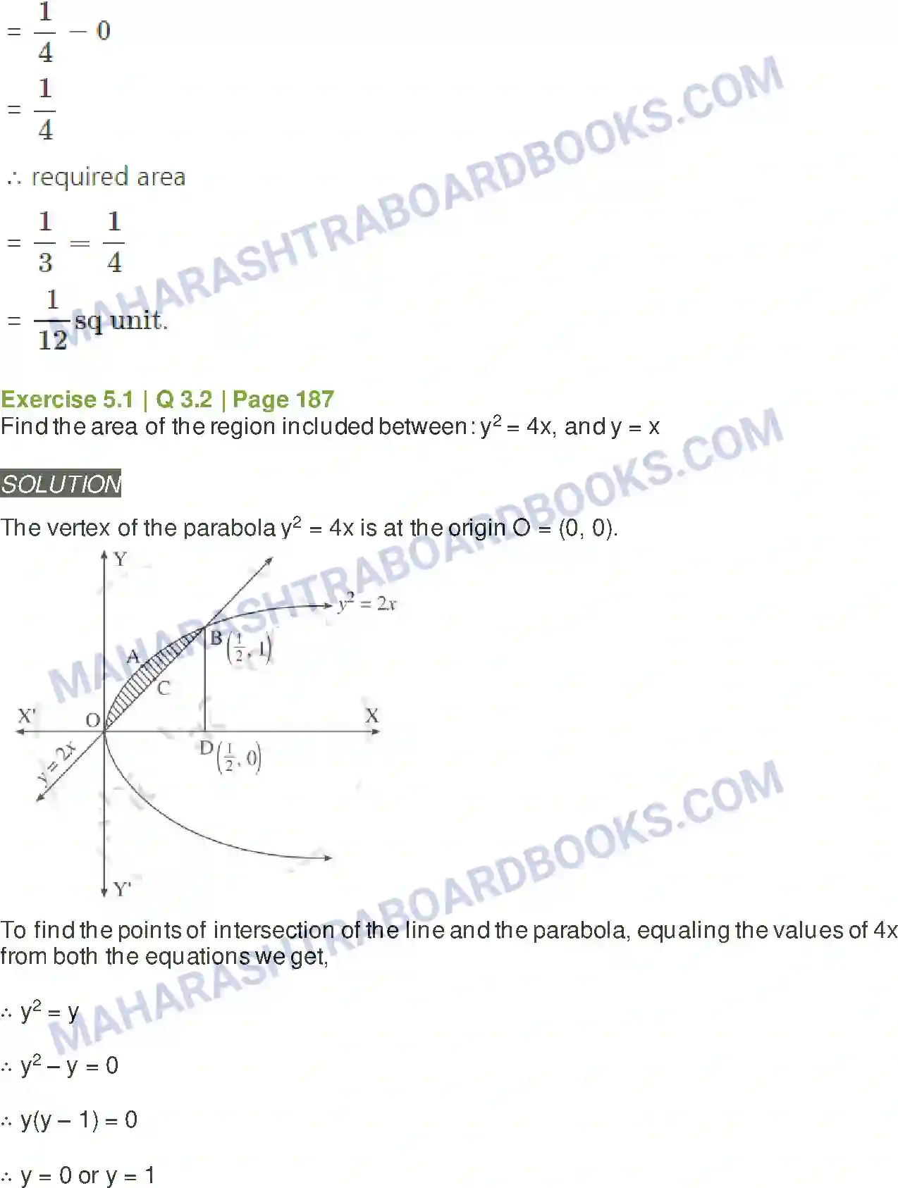 Maharashtra Board Solution Class-12 Mathematics+&+Statistics-2+(Arts+&+Science) Application of Definite Integration Image 10