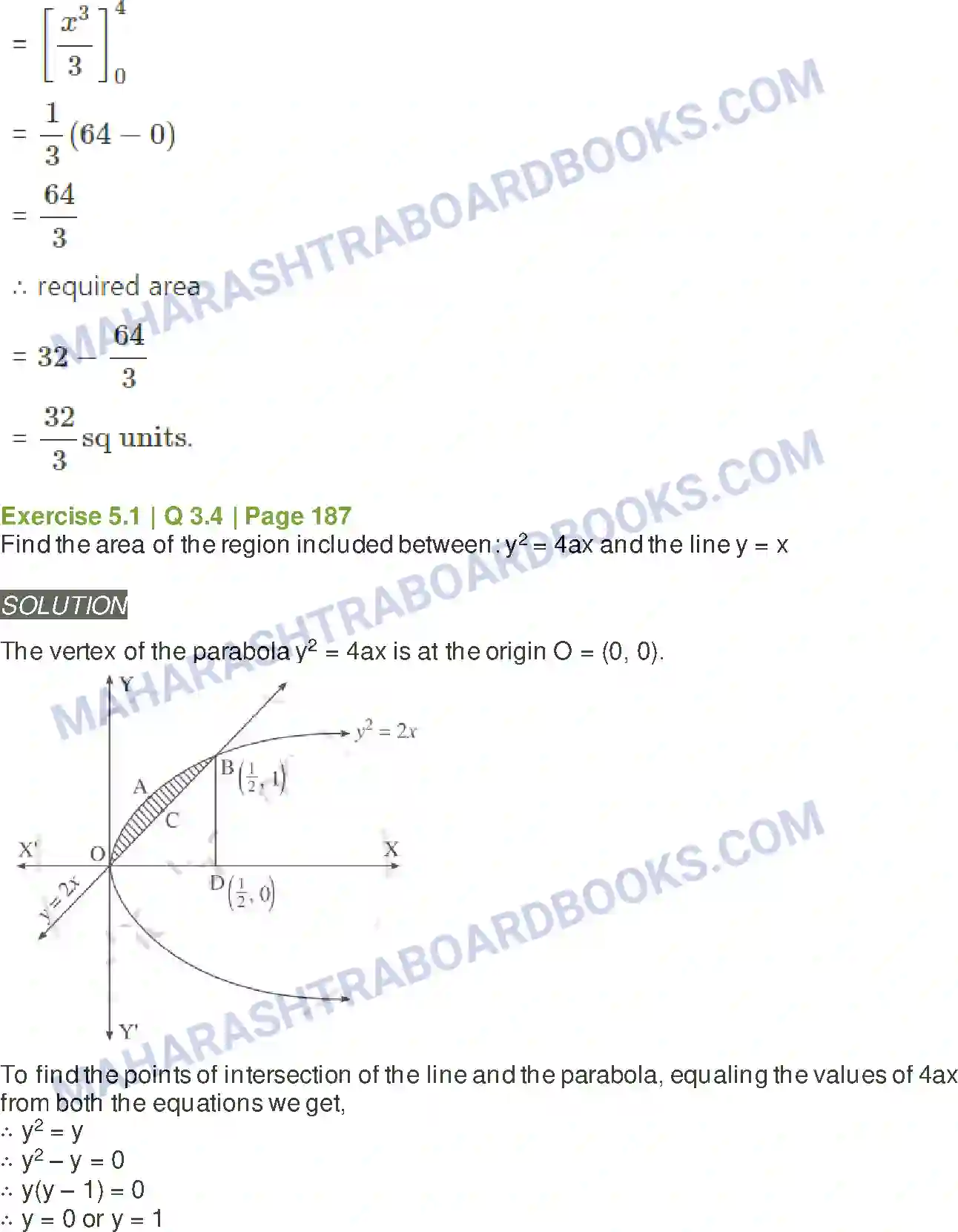 Maharashtra Board Solution Class-12 Mathematics+&+Statistics-2+(Arts+&+Science) Application of Definite Integration Image 14