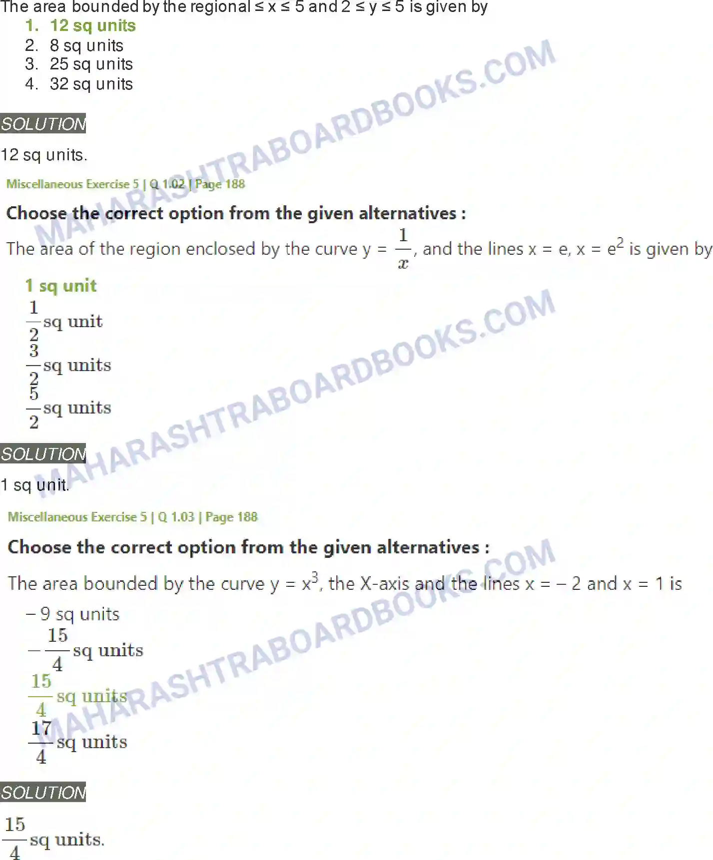 Maharashtra Board Solution Class-12 Mathematics+&+Statistics-2+(Arts+&+Science) Application of Definite Integration Image 19