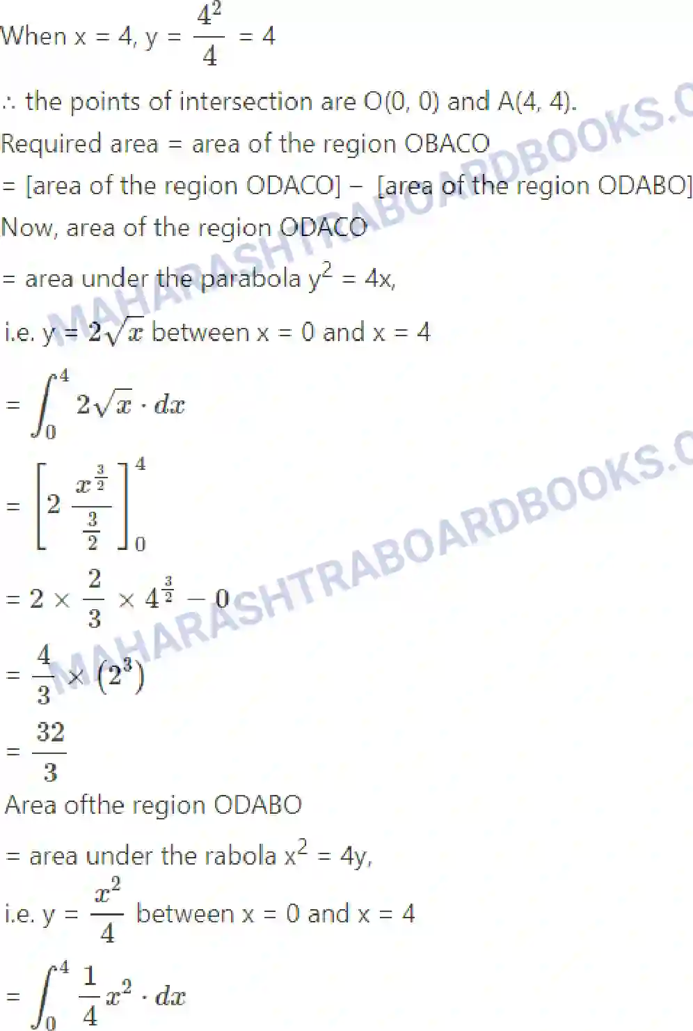 Maharashtra Board Solution Class-12 Mathematics+&+Statistics-2+(Arts+&+Science) Application of Definite Integration Image 32