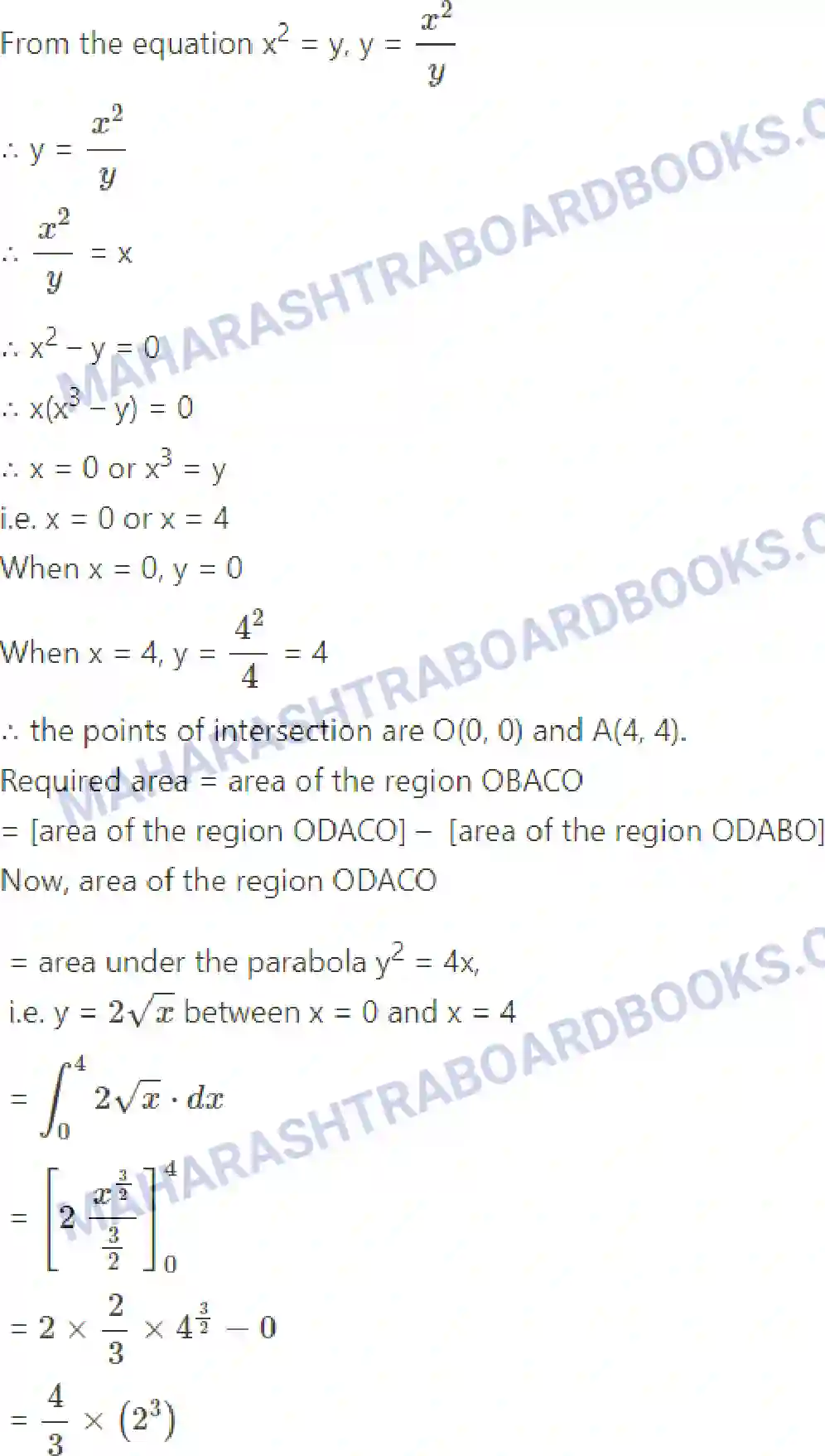 Maharashtra Board Solution Class-12 Mathematics+&+Statistics-2+(Arts+&+Science) Application of Definite Integration Image 34