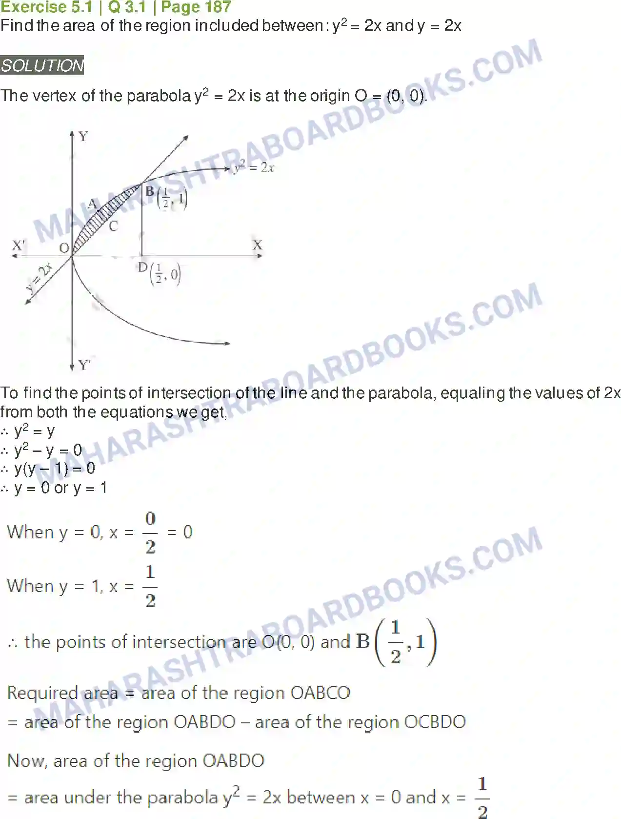 Maharashtra Board Solution Class-12 Mathematics+&+Statistics-2+(Arts+&+Science) Application of Definite Integration Image 8