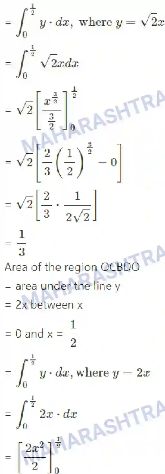 Maharashtra Board Solution Class-12 Mathematics+&+Statistics-2+(Arts+&+Science) Application of Definite Integration Image 9